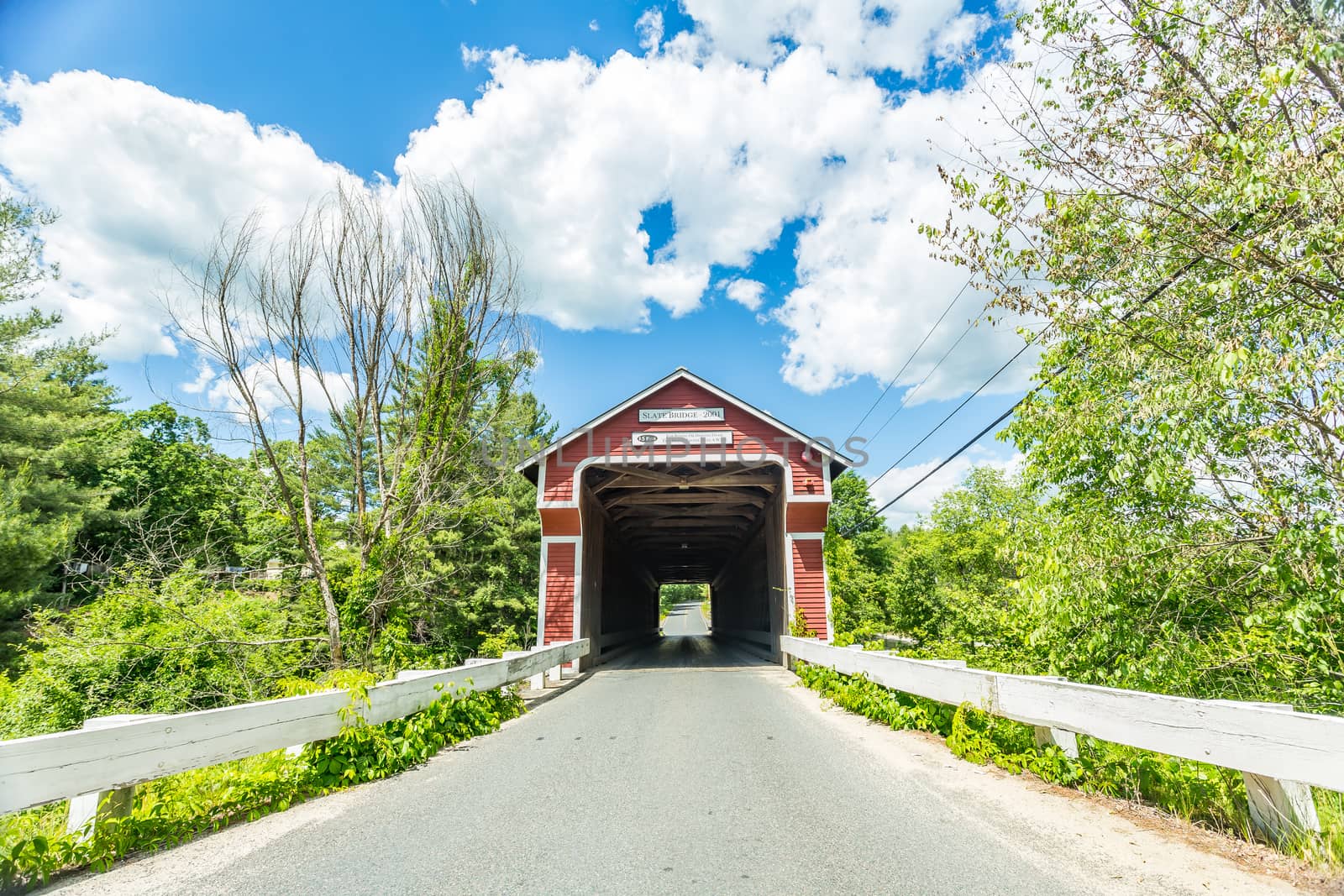 The Slate Covered Bridge is a wooden covered bridge which carries the Westport Village Road over the Ashuelot River in Westport, a village of Swanzey, New Hampshire.
