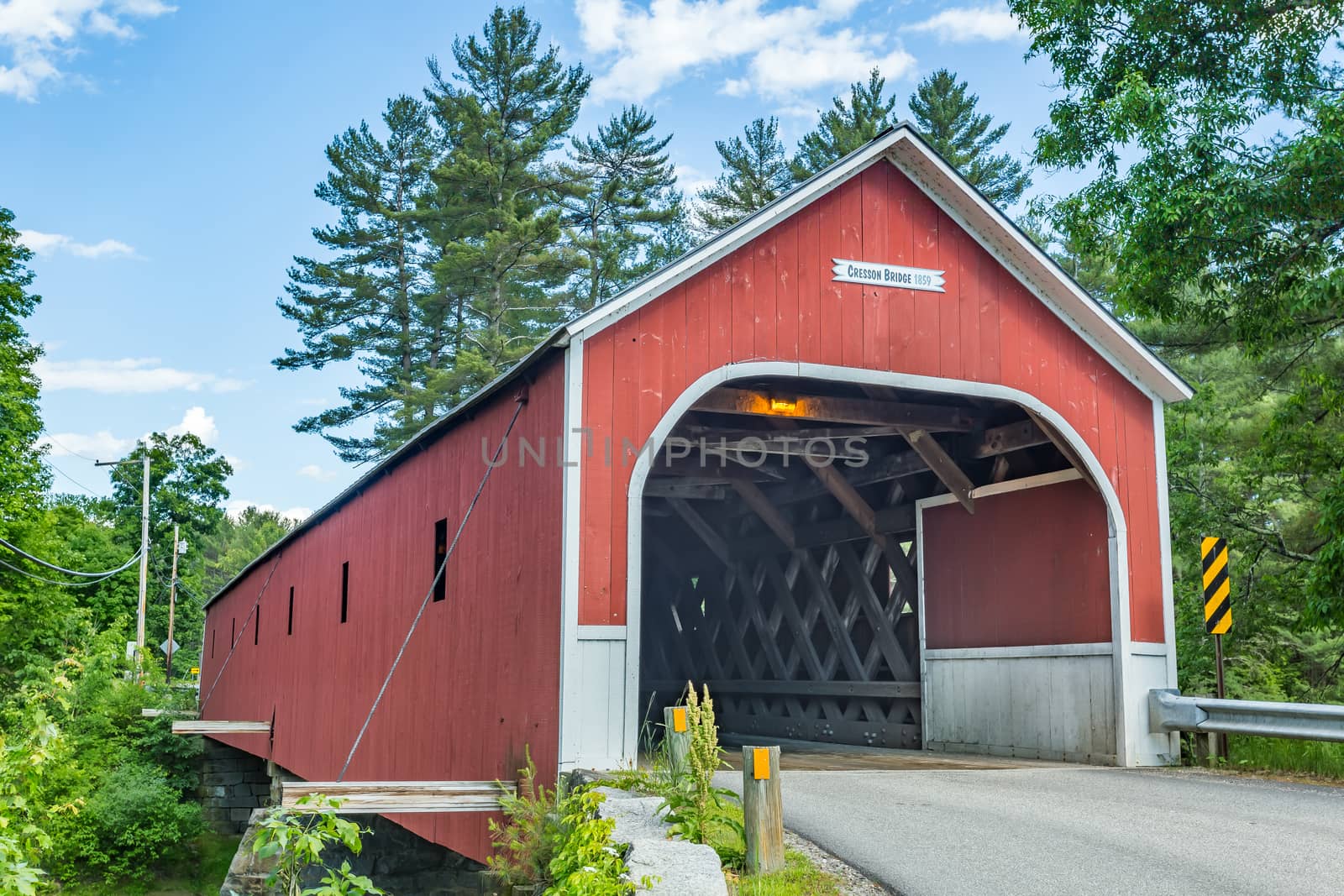 The Sawyers Crossing Covered Bridge, also known as the Cresson Bridge, is a wooden covered bridge carrying Sawyers Crossing Road over the Ashuelot River in northern Swanzey, New Hampshire.