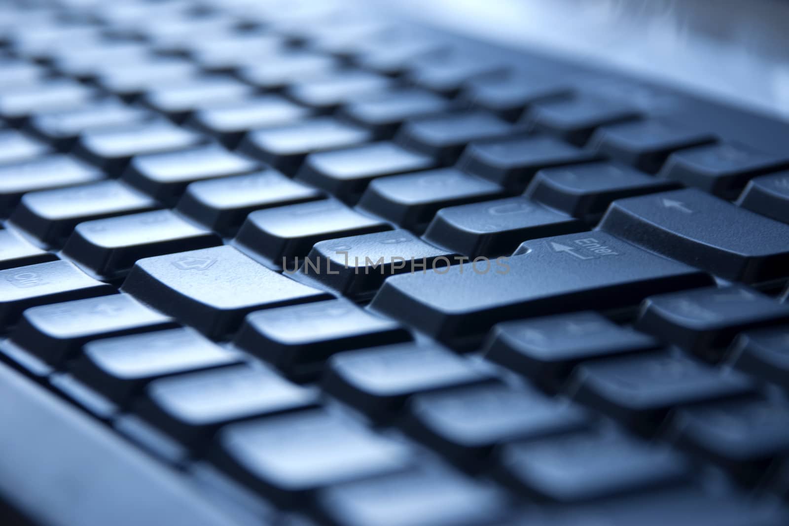 Macro view on the computer keyboard.