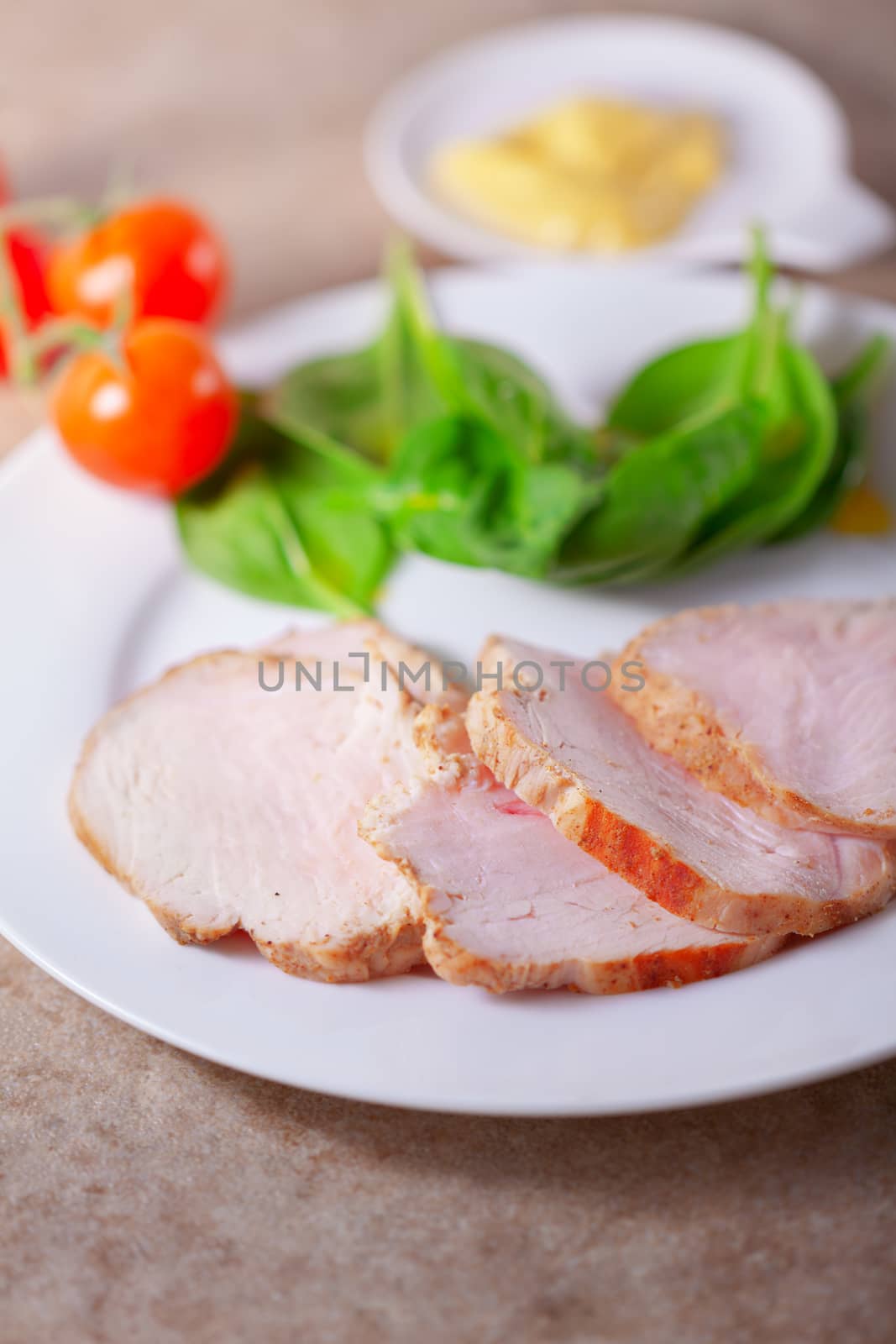 Turkey breast with green salad by supercat67