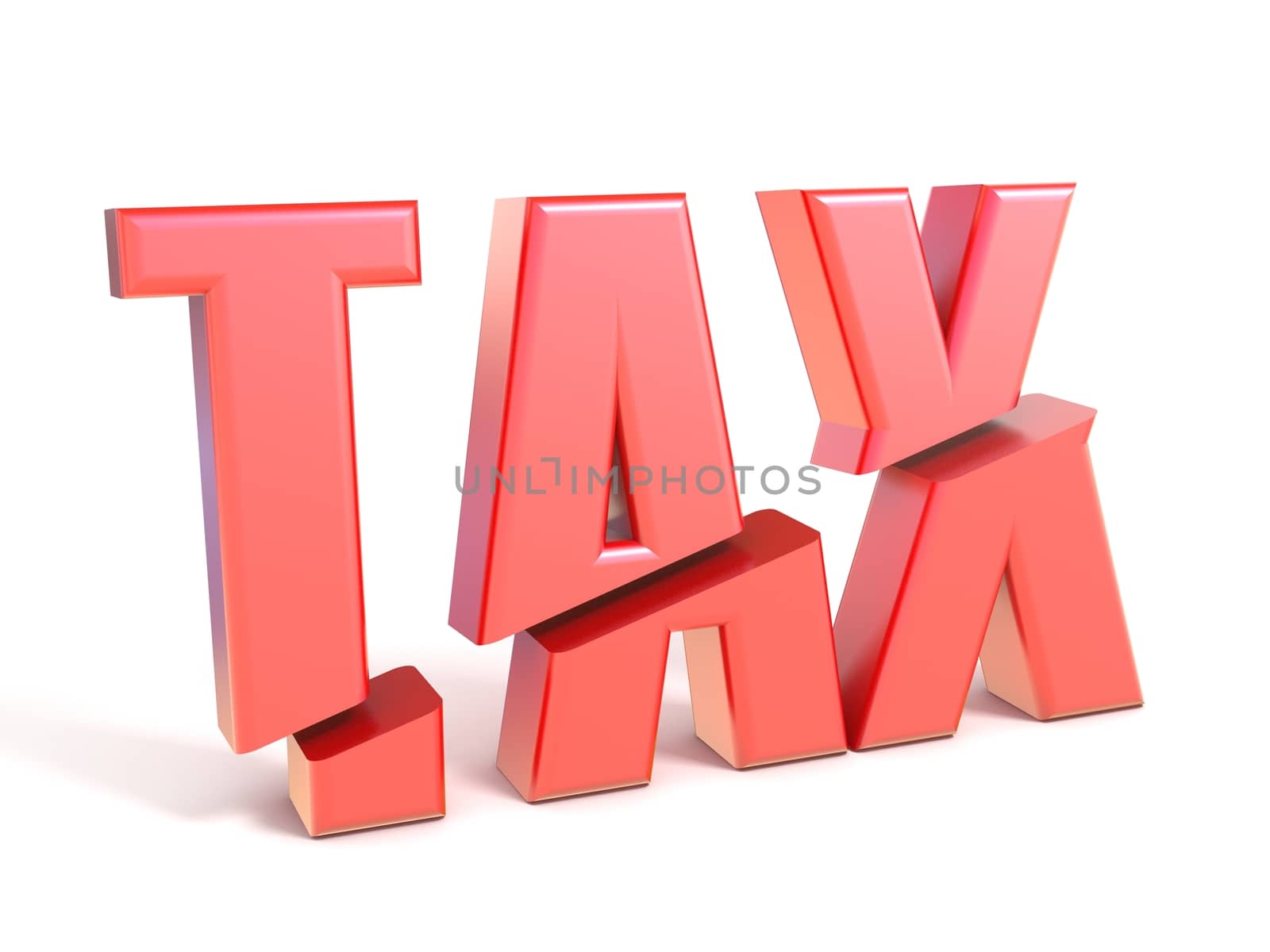 Red word TAX cut 3D by djmilic