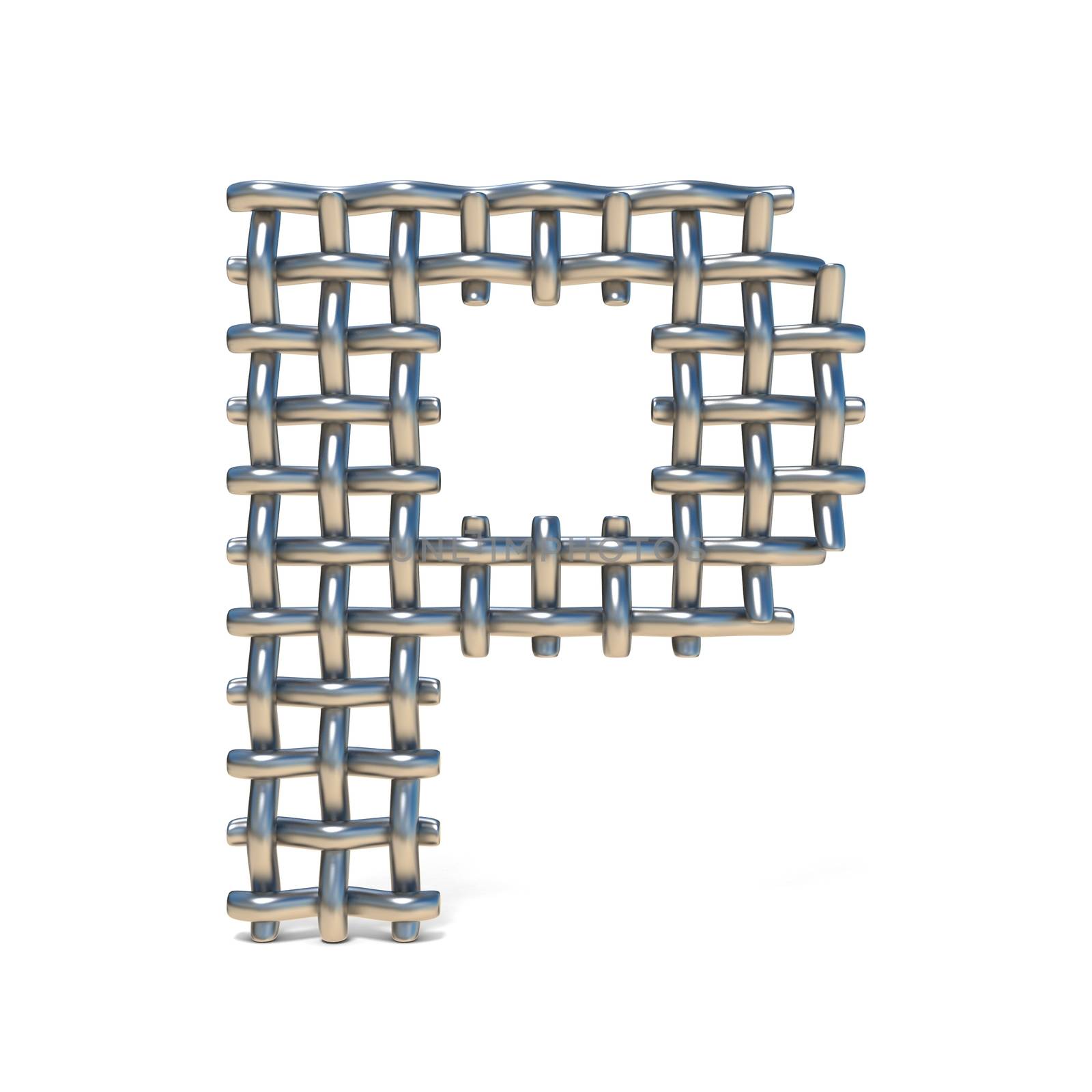 Metal wire mesh font LETTER P 3D by djmilic