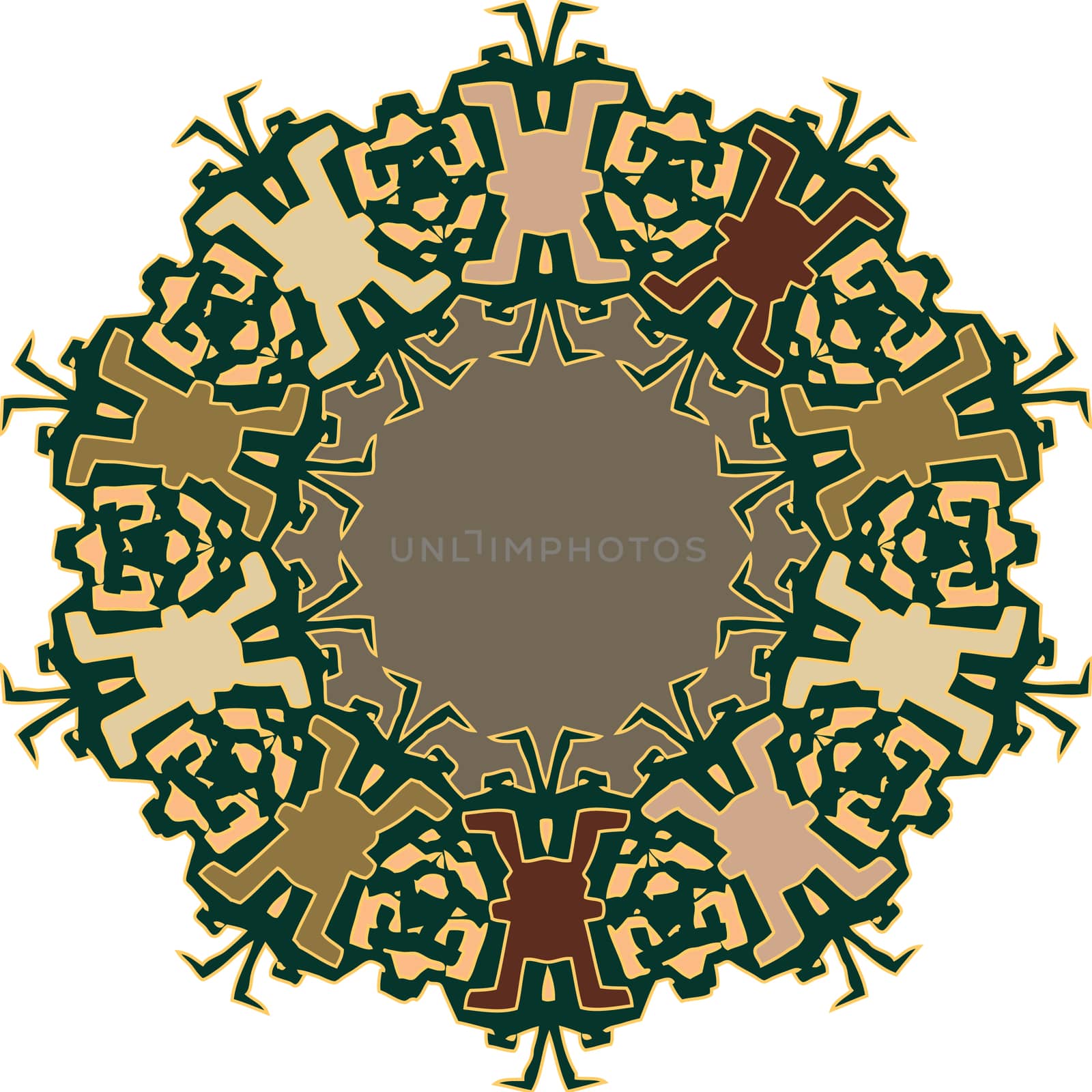 A flat color ornament with decorative feel and vibe