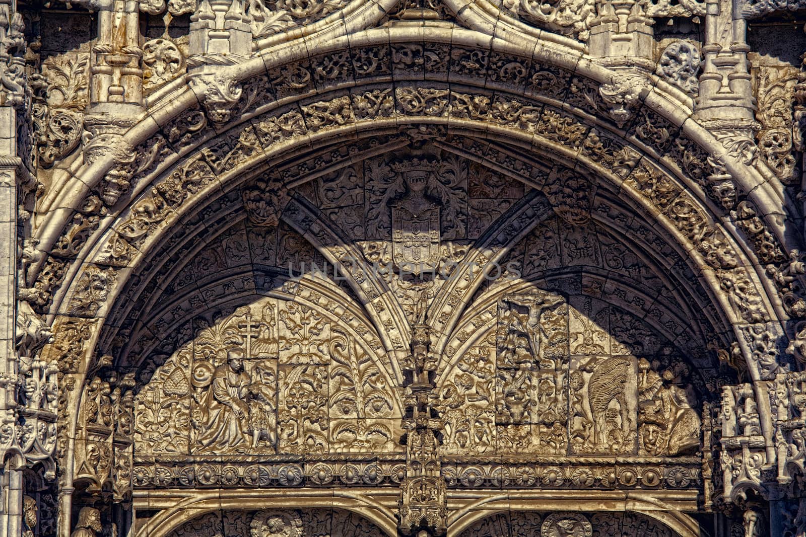 Lisbon - detail Jeronimos Monastery . UNESCO World Heritage Site