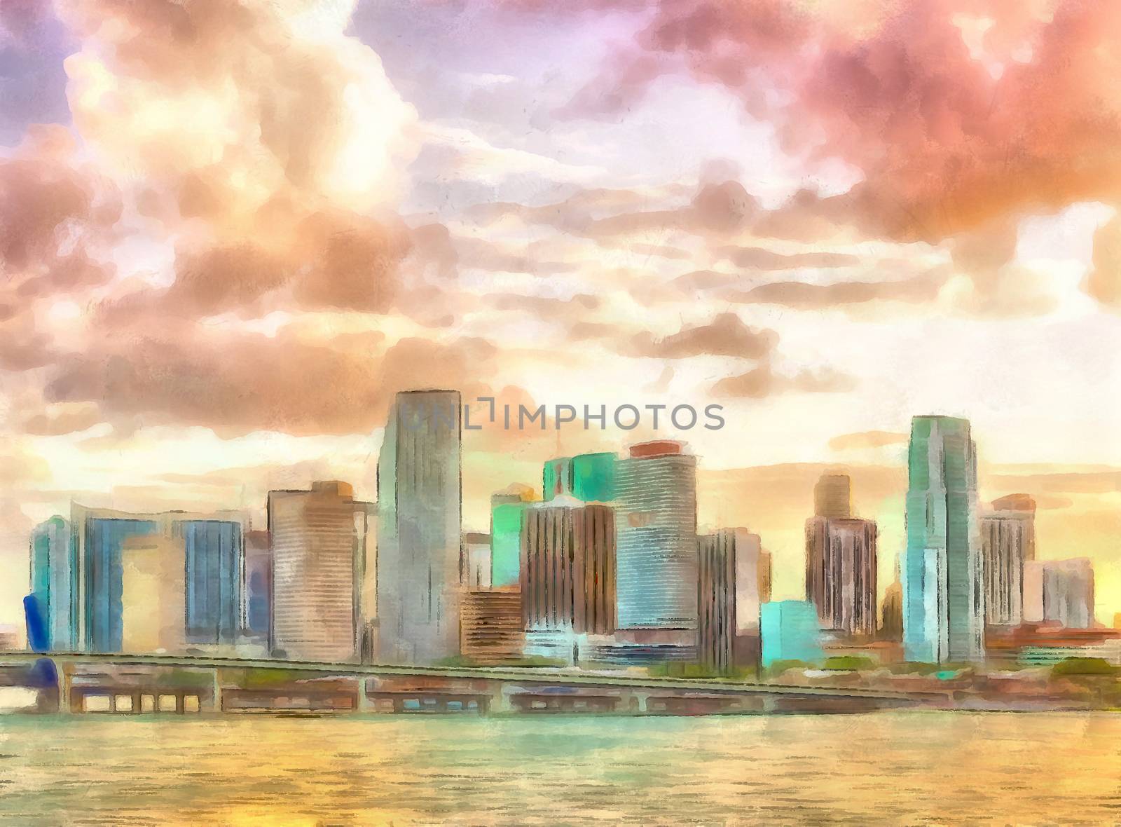 Sunset in Miami, Florida by whitechild