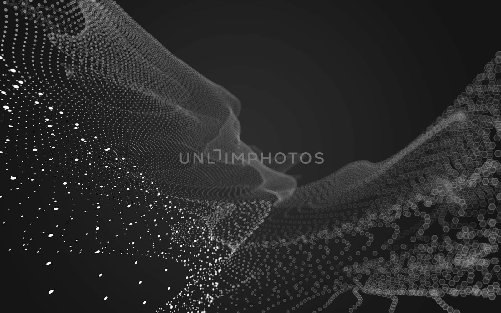 Abstract polygonal space low poly dark background with connecting dots and lines. Connection structure. 3d rendering