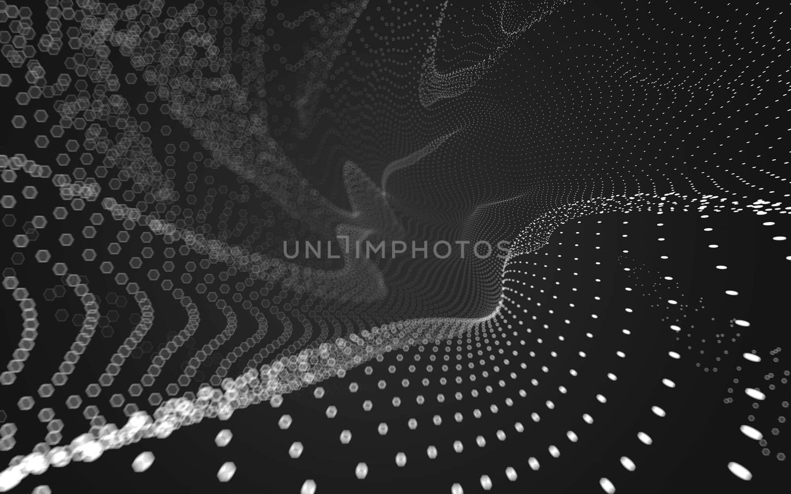 Abstract polygonal space low poly dark background with connecting dots and lines. Connection structure. 3d rendering