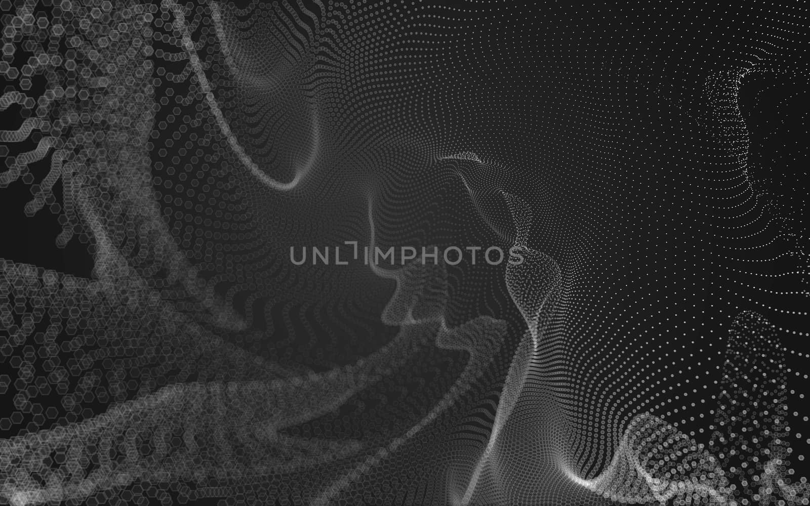 Abstract polygonal space low poly dark background with connecting dots and lines. Connection structure. 3d rendering