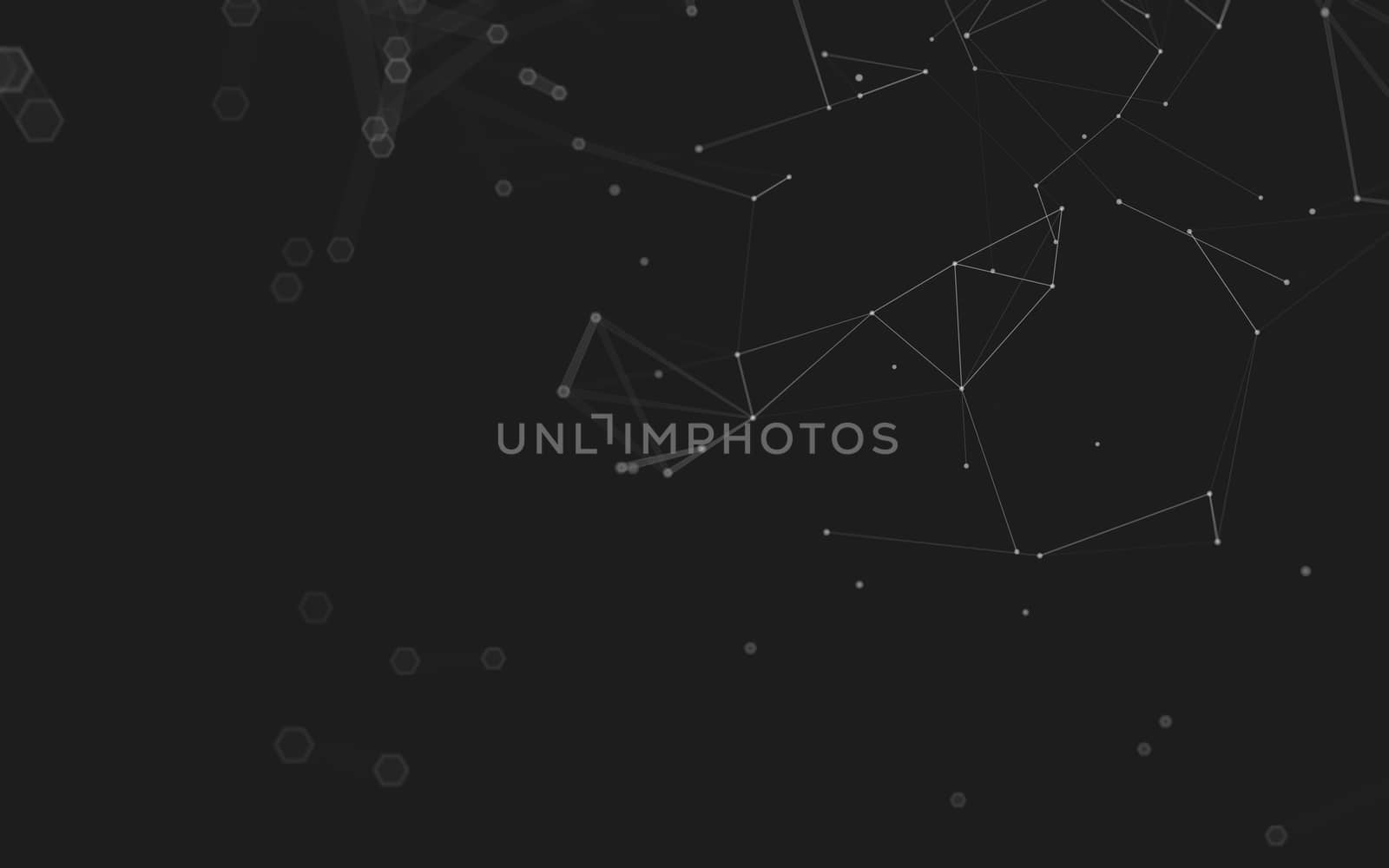 Abstract polygonal space low poly dark background with connecting dots and lines. Connection structure. 3d rendering