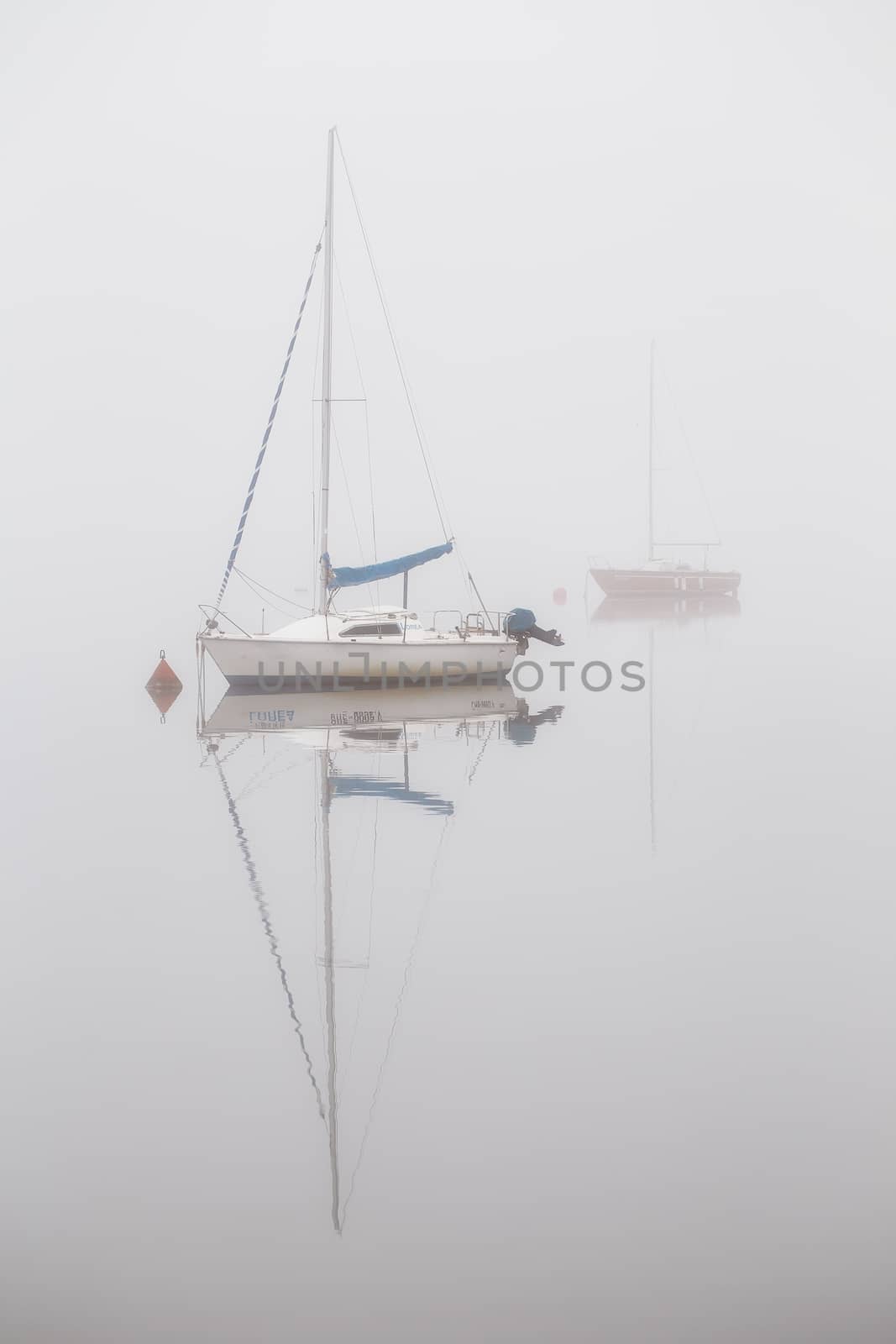 Mystery boats on a foggy day