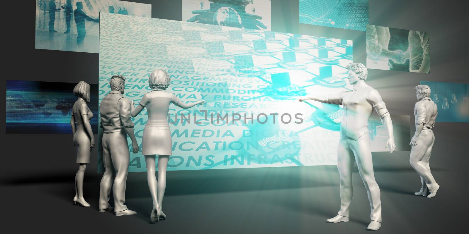 Computer Network Concept with Virtual Presentation Background
