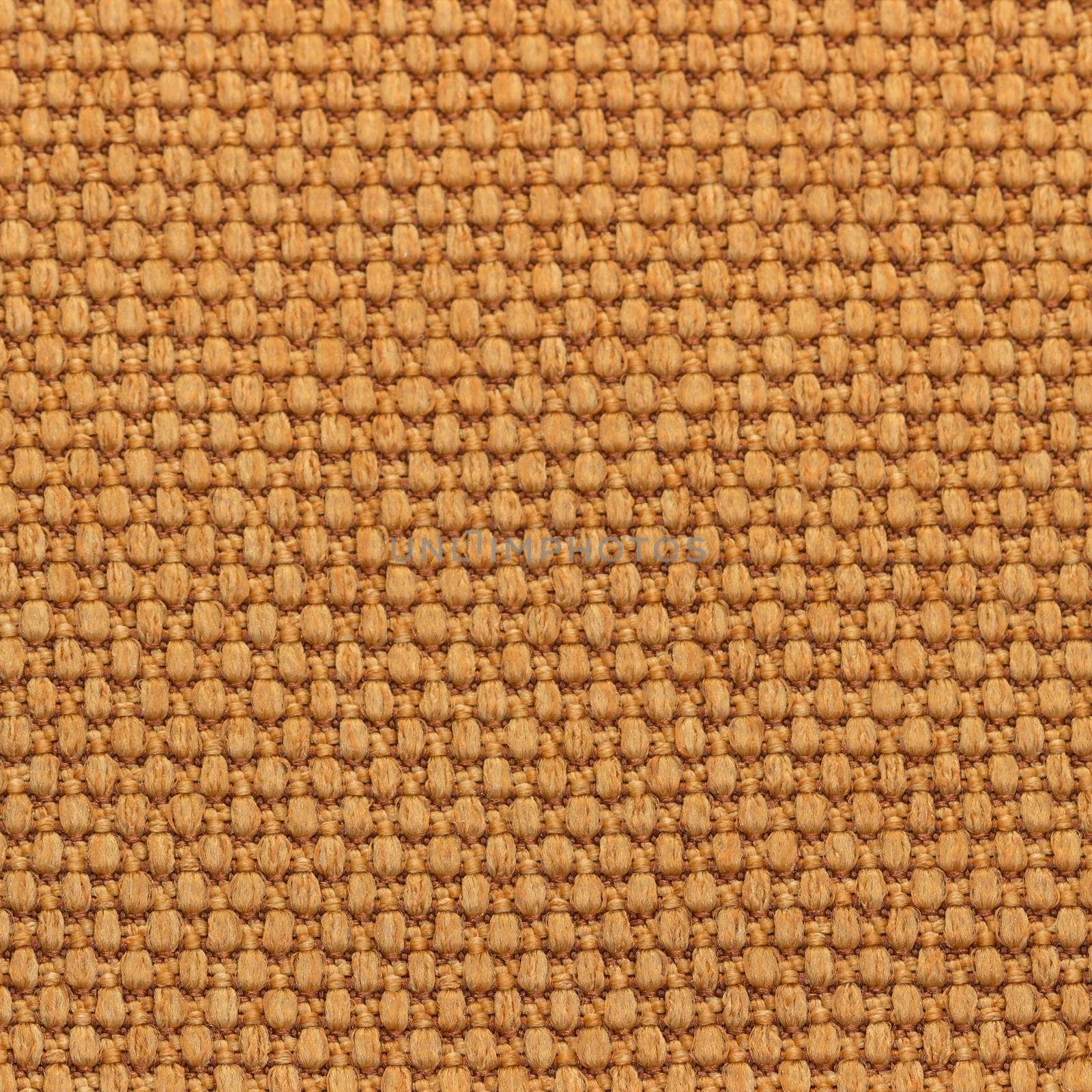Rustic canvas fabric texture in orange color. Square shape