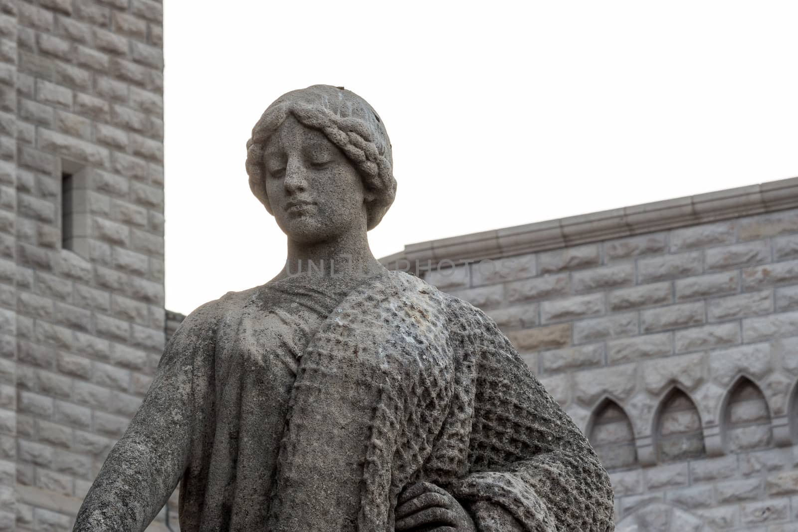 ornamental stone statue placed in front of the Princes Palace of Monaco. Official residence of the Prince of Monaco.