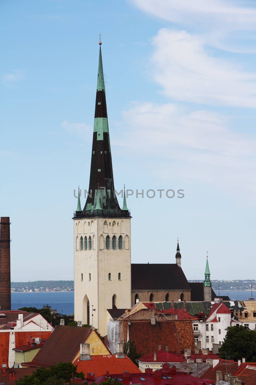 Panorama of the old town of Tallinn in summer