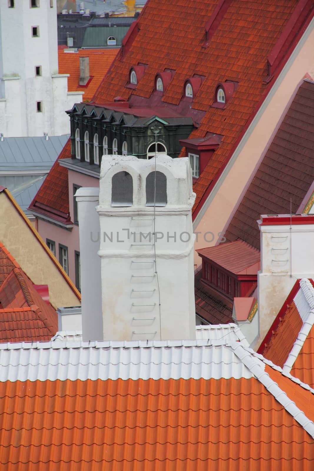 Beautiful houses in old town of Tallinn, Estonia