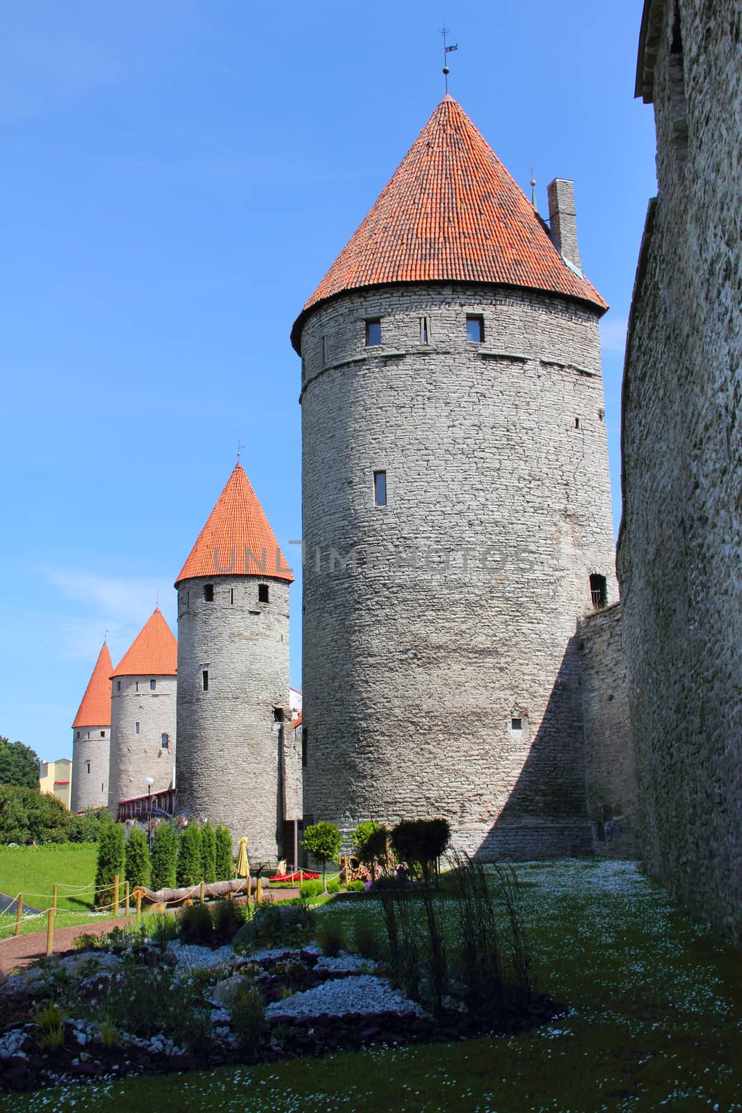 Summer view on castle towers in Tallinn, Estonia
