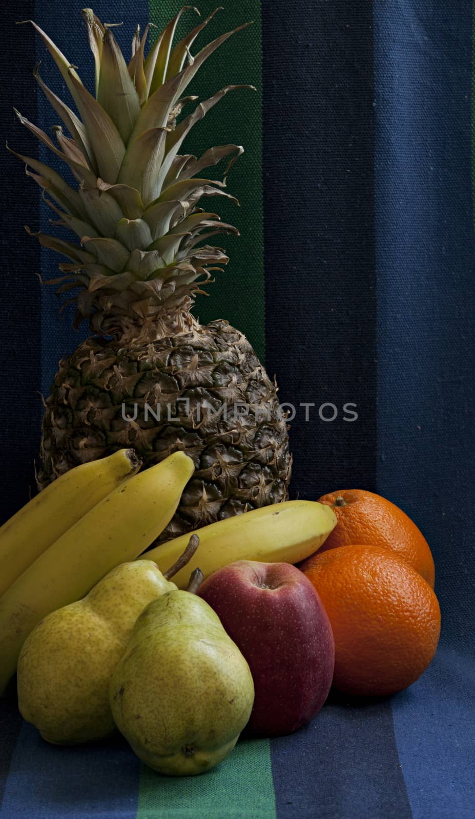 tropical fruits pineapple Banana apple pear still life