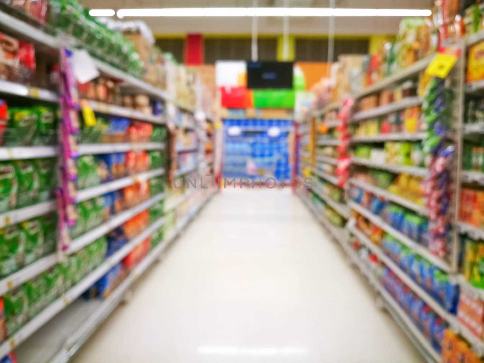 Abstract blur supermarket for background by ahimaone