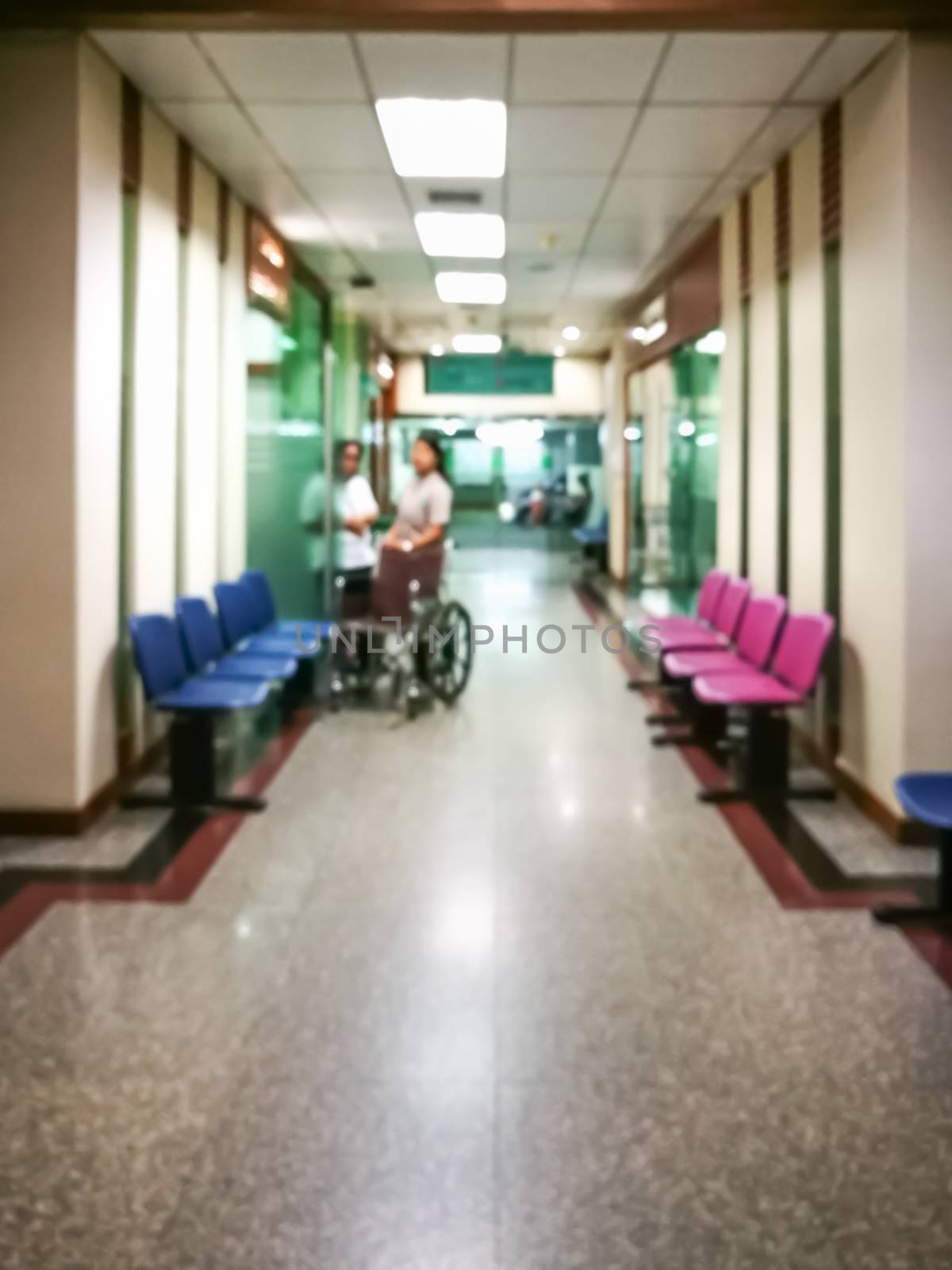 Blur hospital interior for background by ahimaone