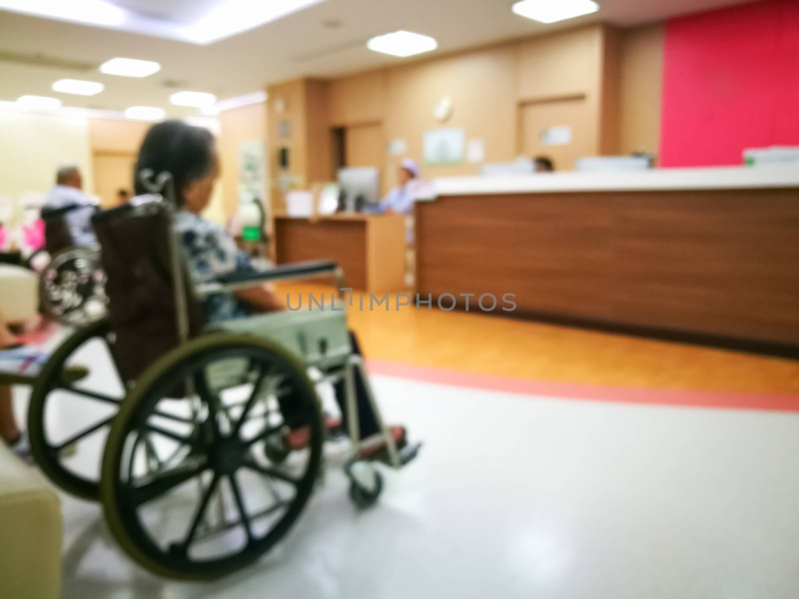 Blur hospital interior for background by ahimaone