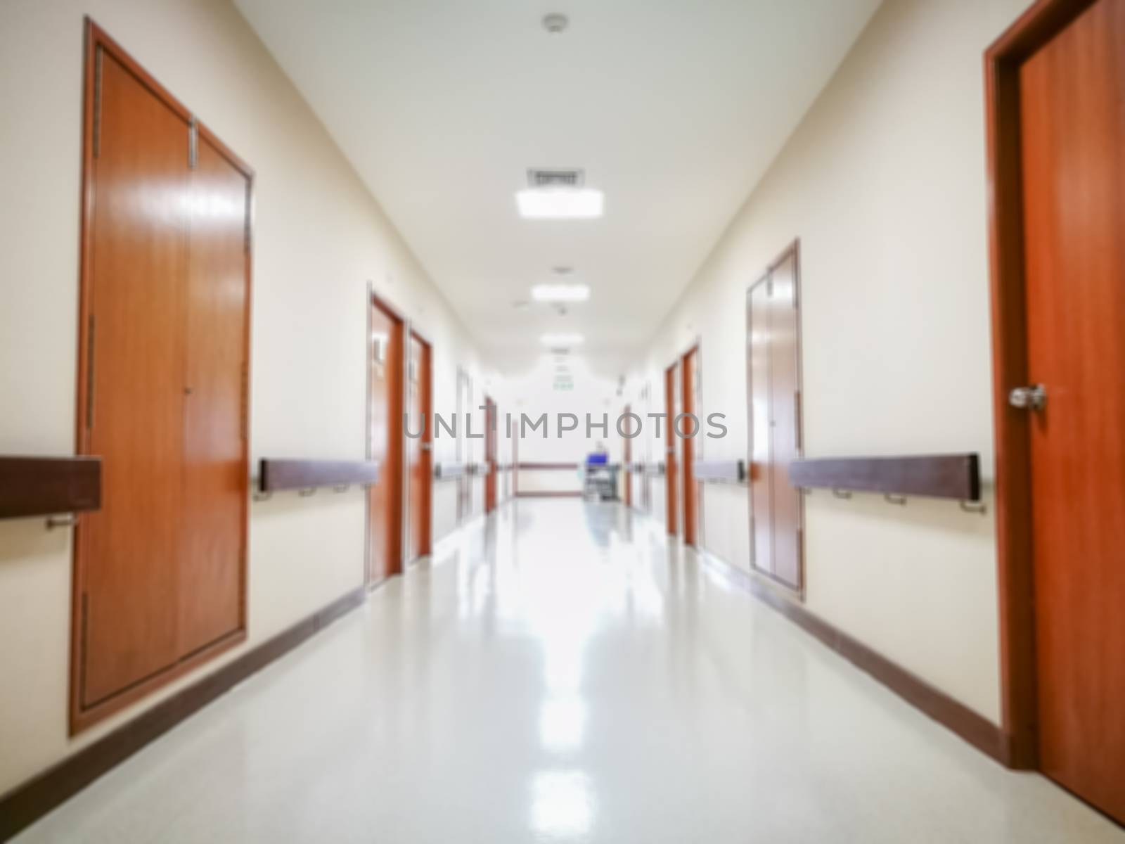 Blur hospital interior for background