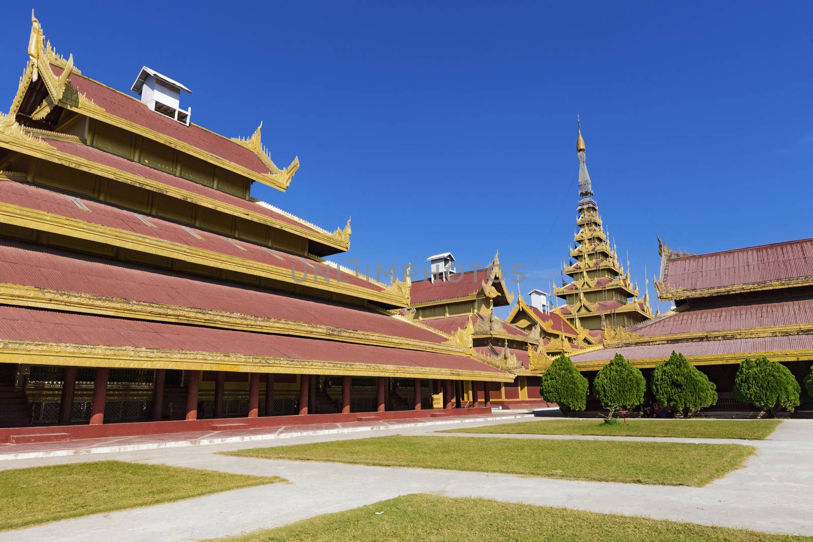 Mandalay Palace at day . Myanmar landmark