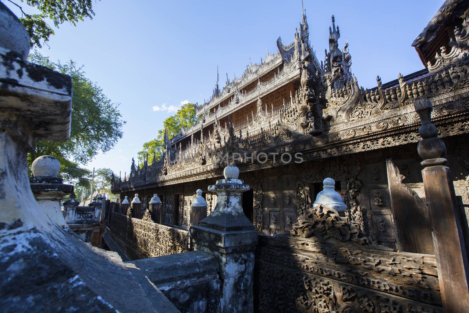 Golden Palace Monastery (Shwenandaw Kyaung) , mandalay in myanmar (Burma)