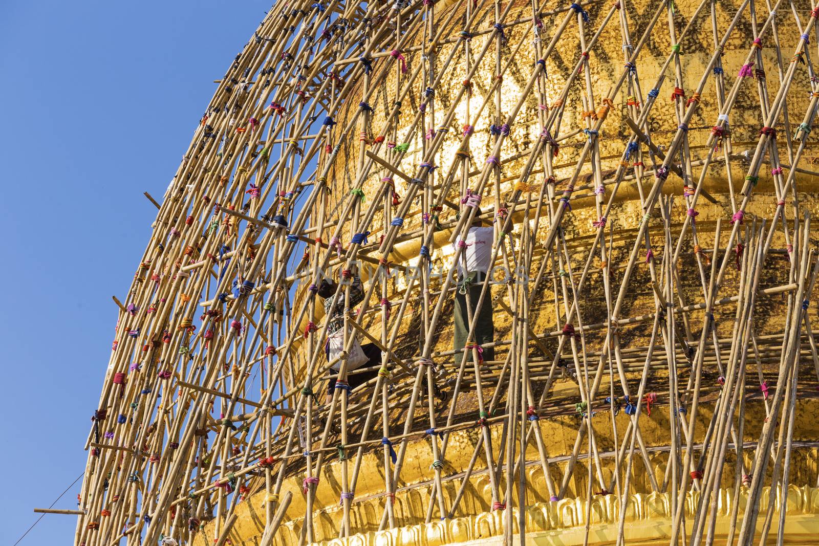 Renovation of temple in myanmar ( Burma ) after earthquake