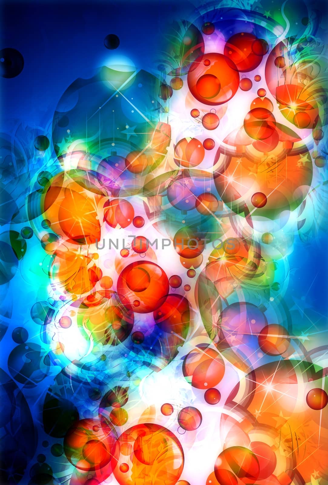 Colorful Abstract Bubbles Illustration. Cool Abstract Background with Bubbles.