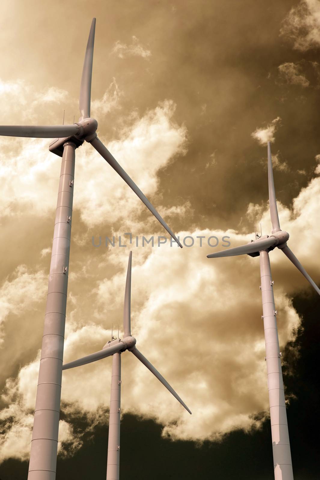 Wind Turbines Sepia  by welcomia