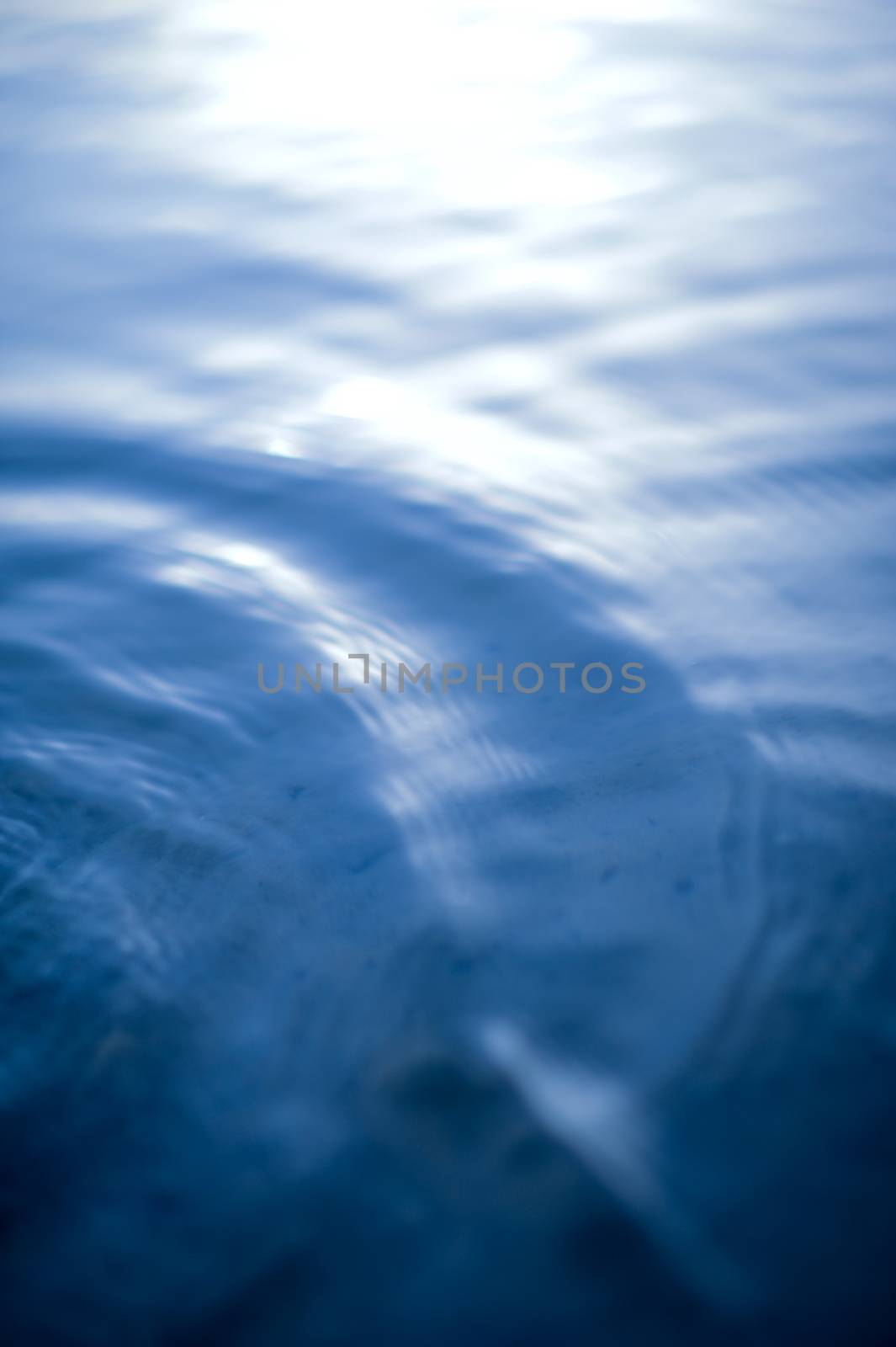 Water Background. Calm Lake Waters in the Sun - Nature Background. Vertical Photography.