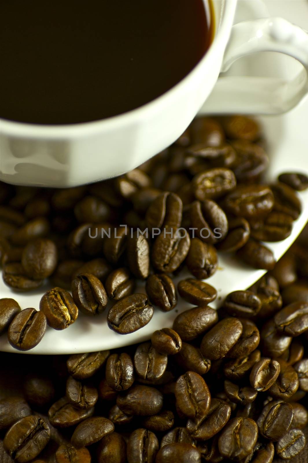 Coffee Time - Hot Coffee Cup and Aromatic Coffee Beans