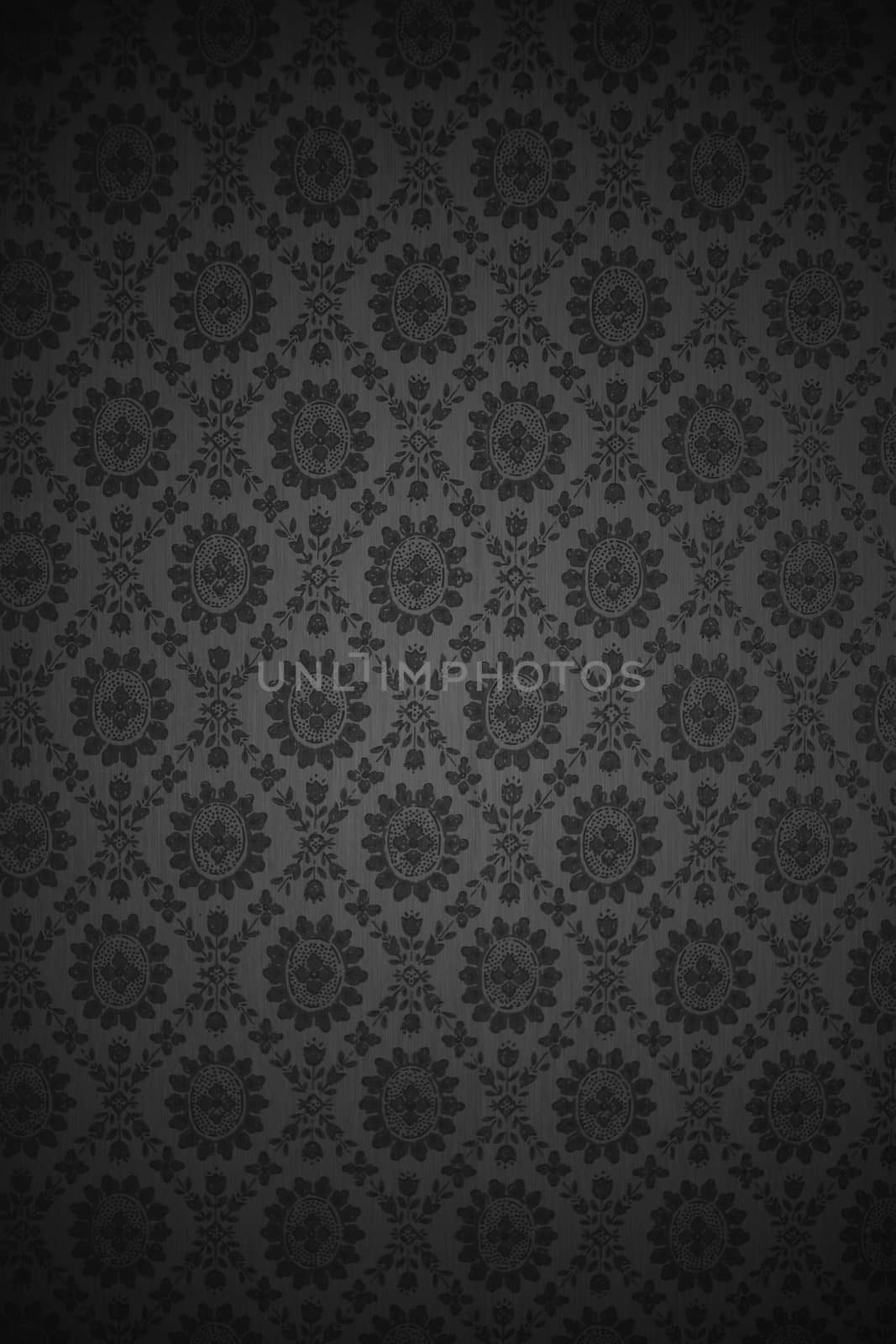Vertical Meshy Metal Background with Floral Pattern. 