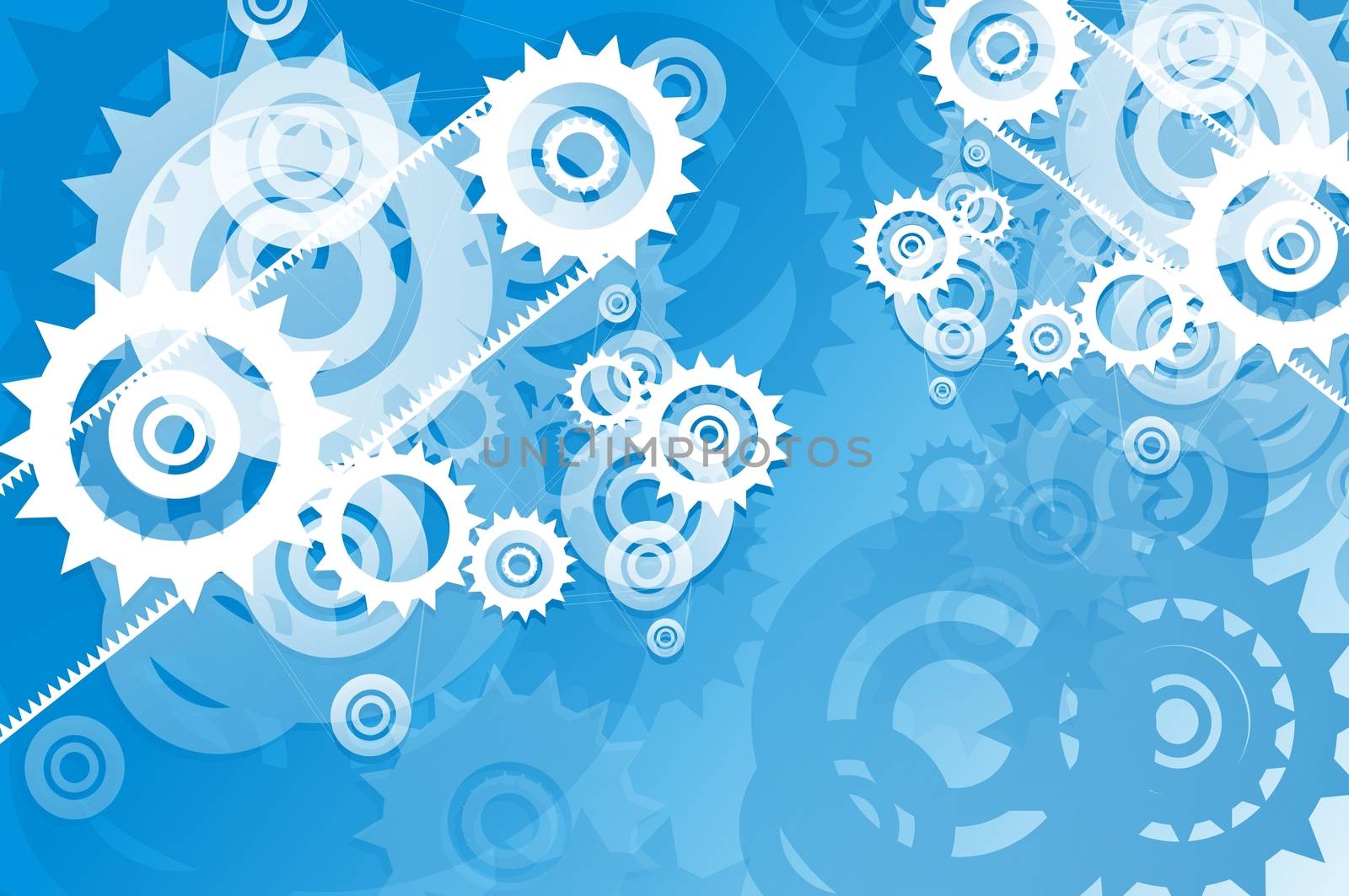 Blue Sprockets Background. Tech Background Illustration.