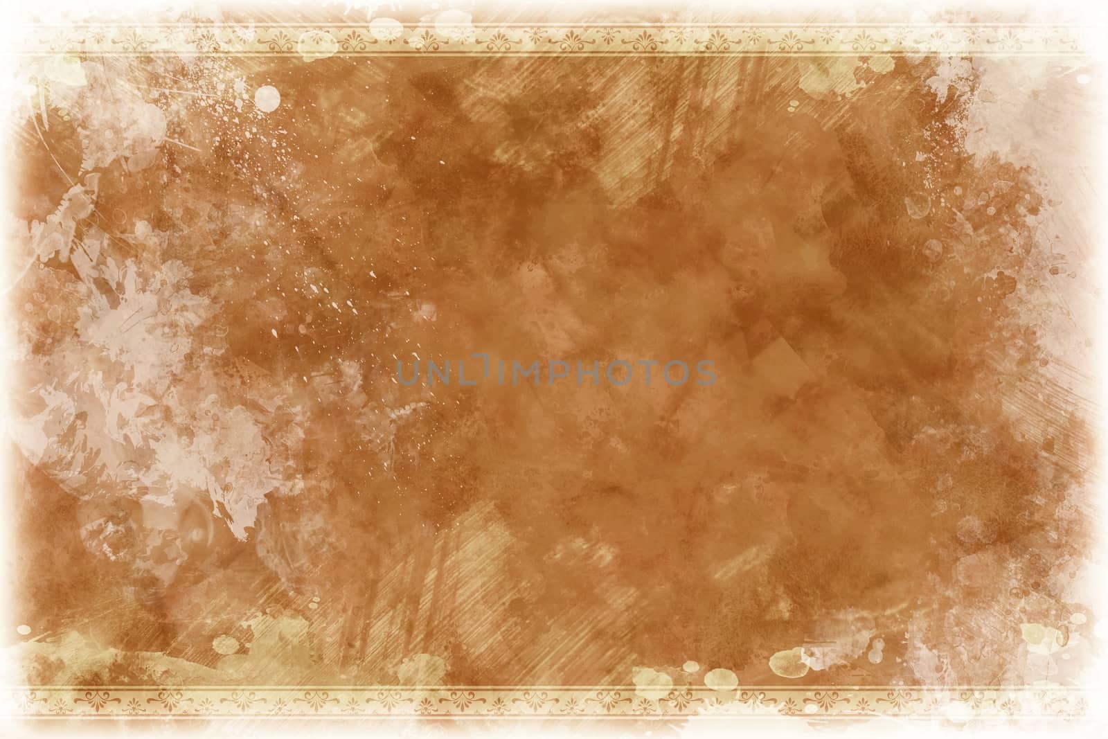 Old-Paper Fashioned Vintage Background. Light Browny. White Grunge Corners with White Ink Splashes