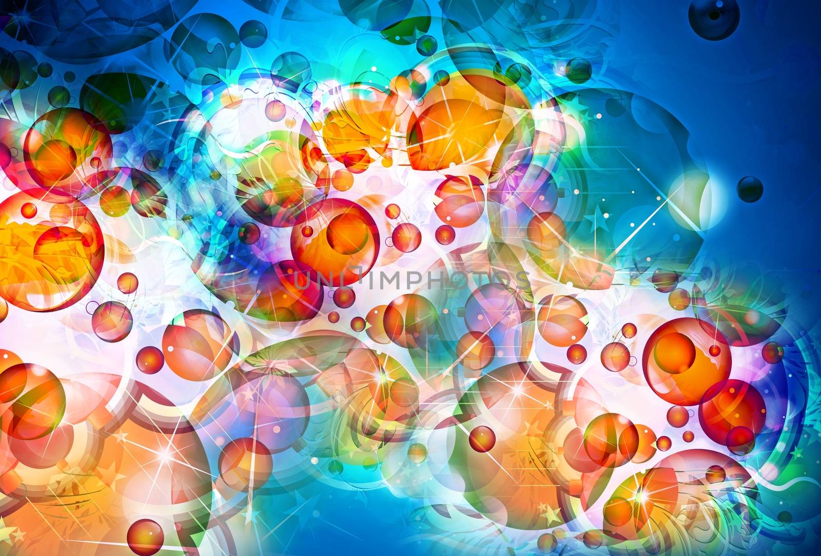 Colorful Bubbles Art Abstract Background