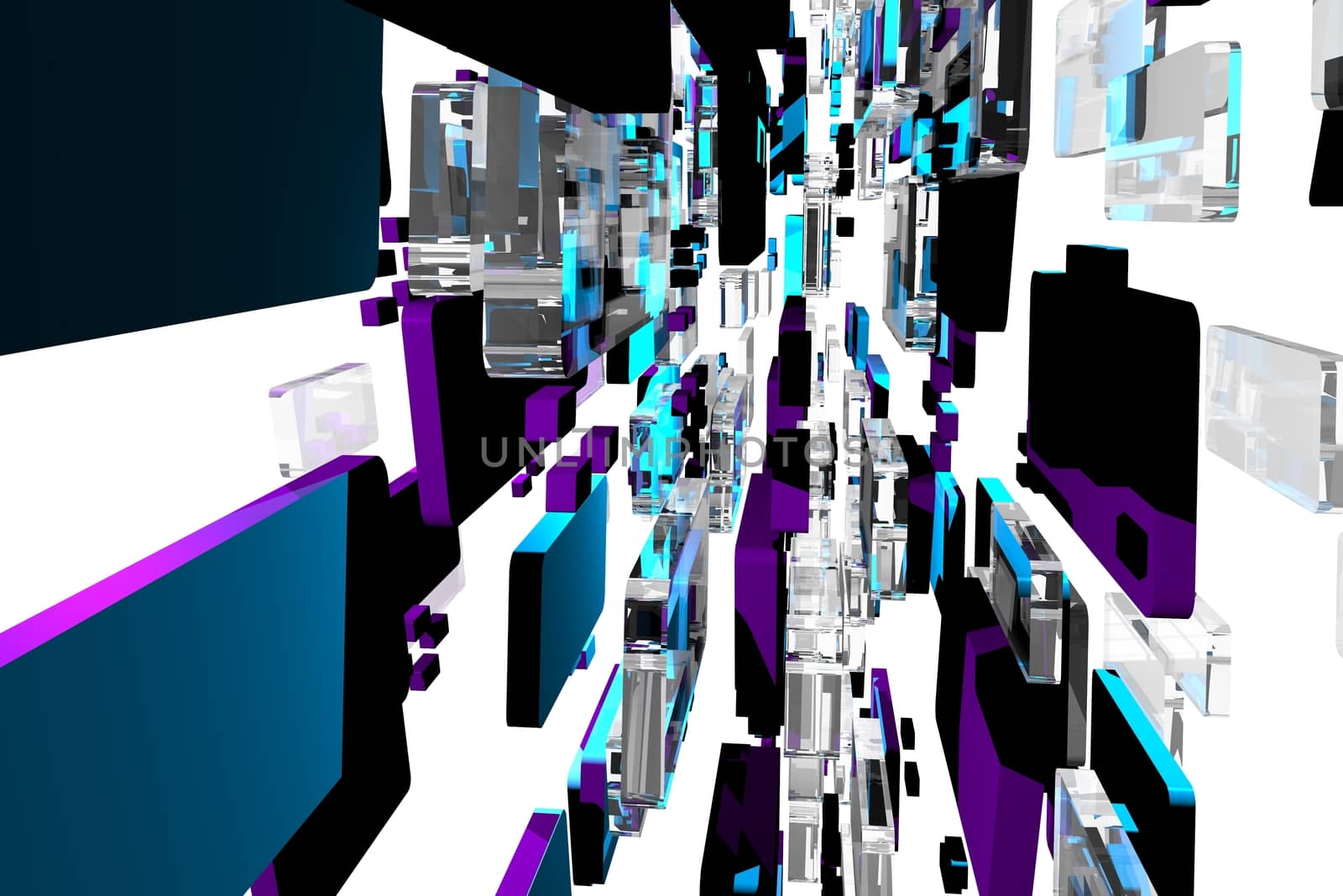 Abstract 3D Design - Abstract 3D Background - Flying Elements