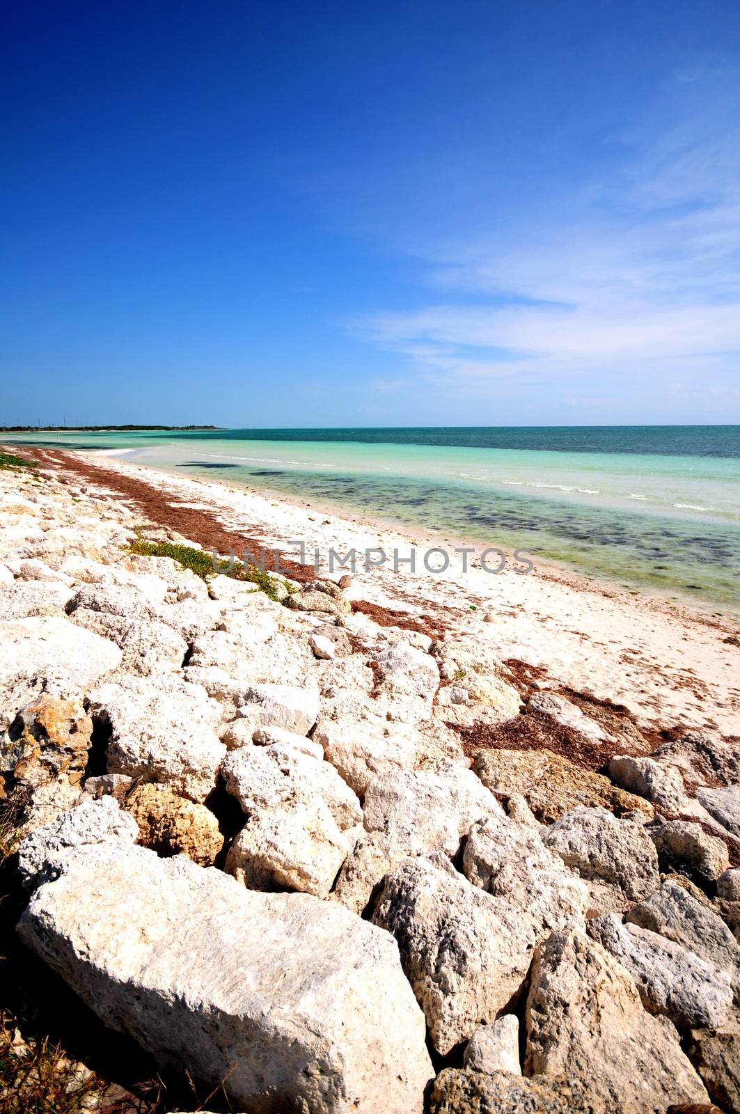 Bahia Honda Beach. Bahia Honda State Park Beach. Florida Keys, United States of America. Rocky Beach - Summer Day.