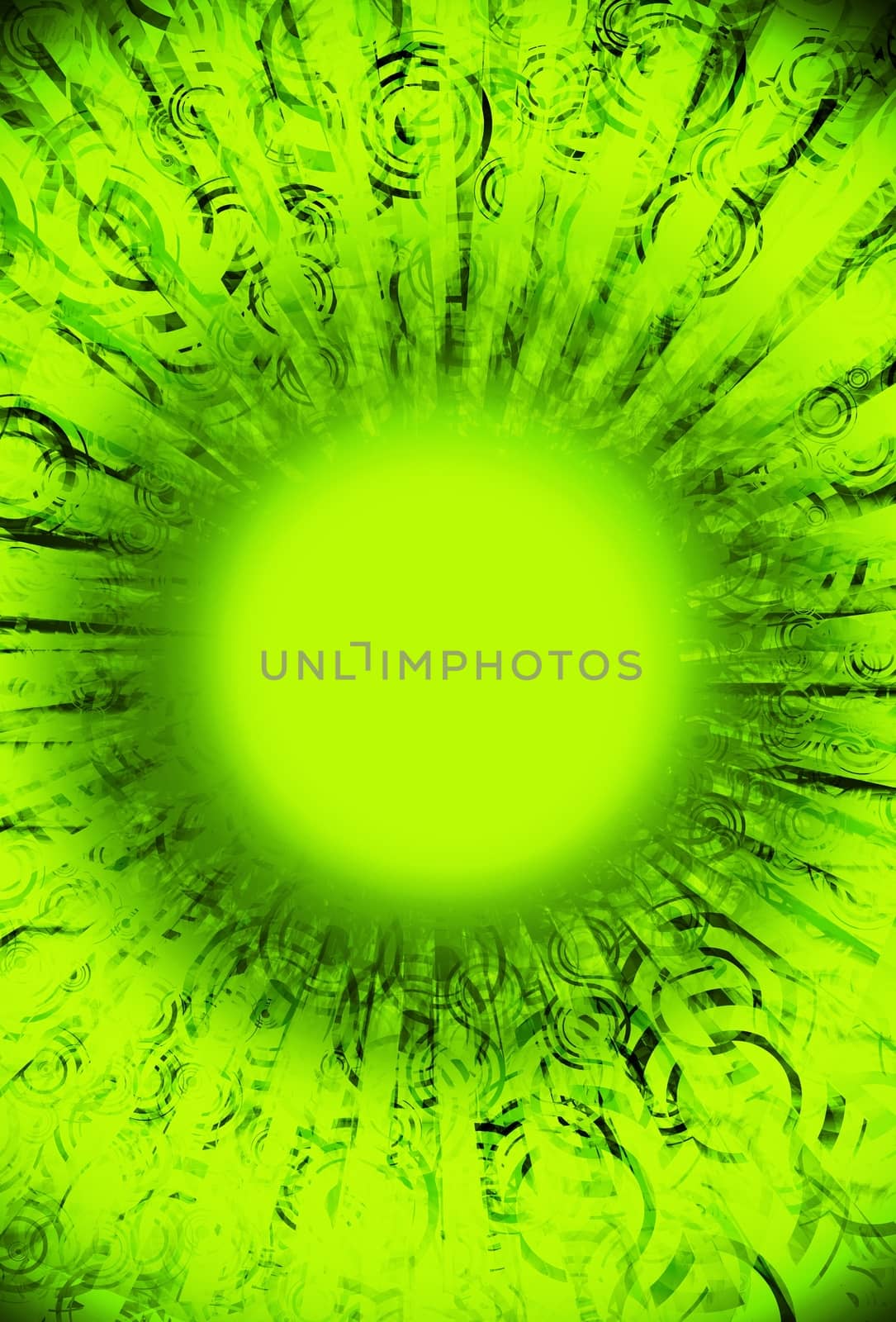 Grunge Fluo Green Circle Shape Shiny Design