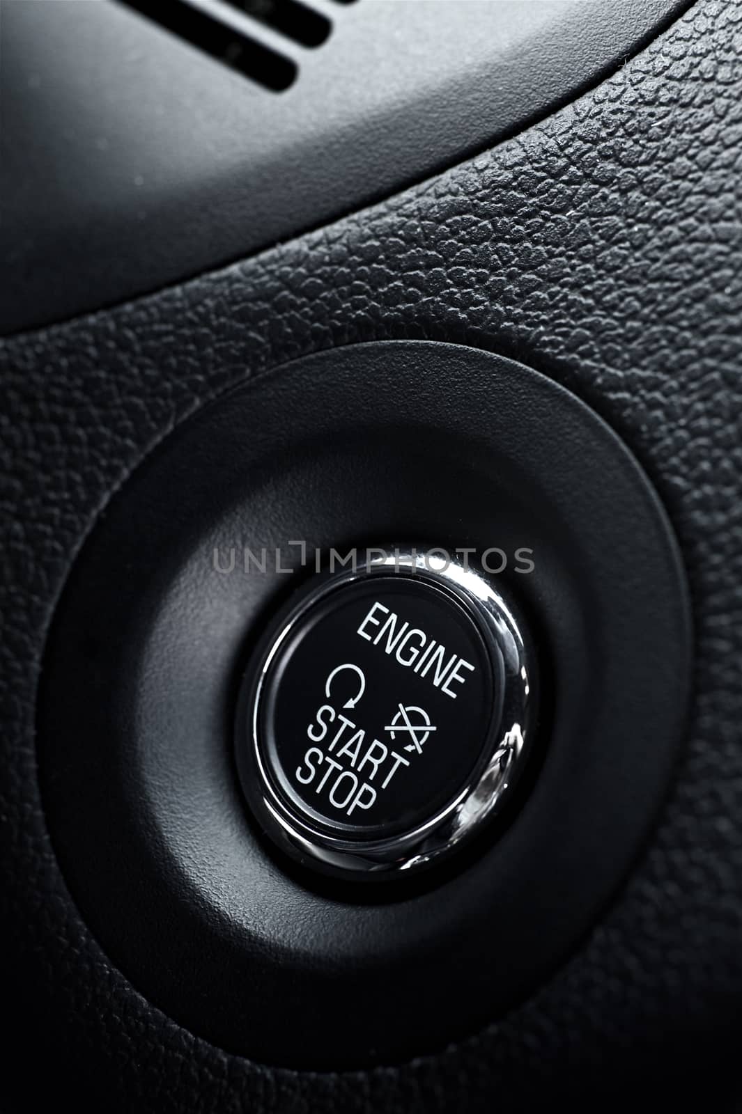 Push to Start. Modern Vehicle Engine Start Button.