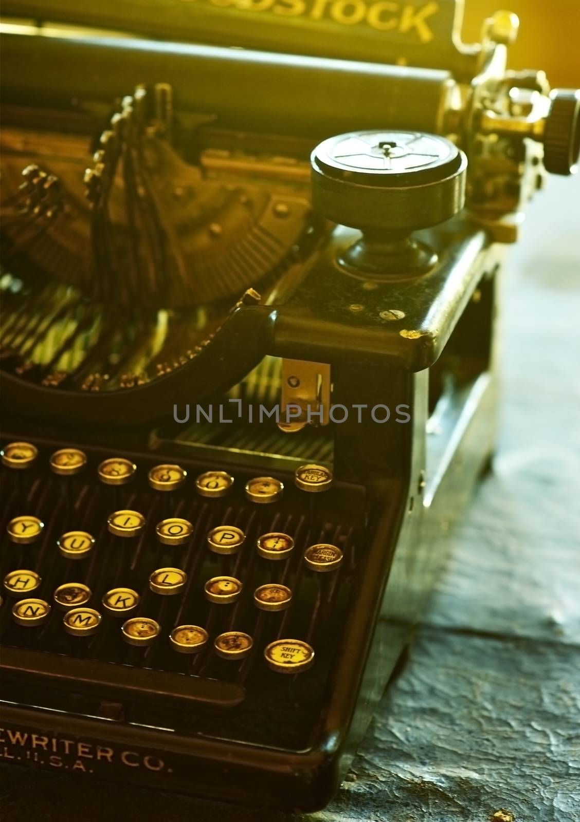Old Vintage Typewriter - Vertical Photo.