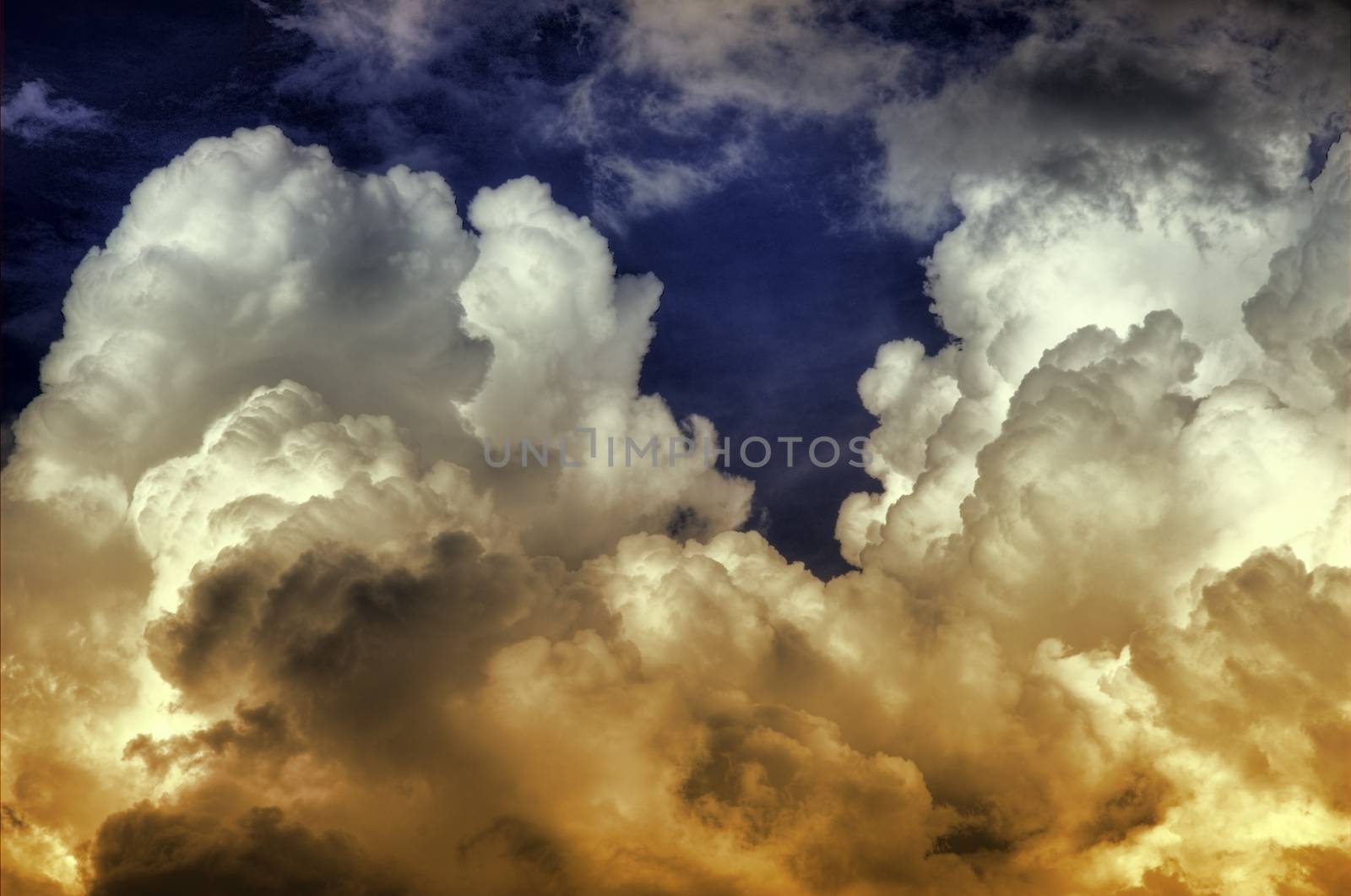 Exploding Storm HDR (High Dynamic Range) Photo. Beautiful Cloudscape - Storm Cell. Wether Photos Collection.