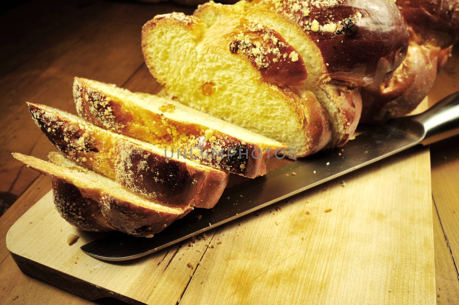 Sweet Bread Fresh Cut. Sweet Breakfast. 
