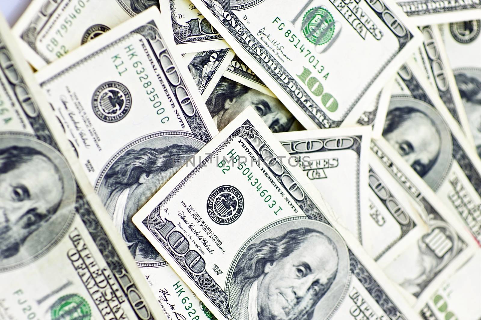 Cash Background. One Hundred Bills Cash. Thousand of American Dollars Background.