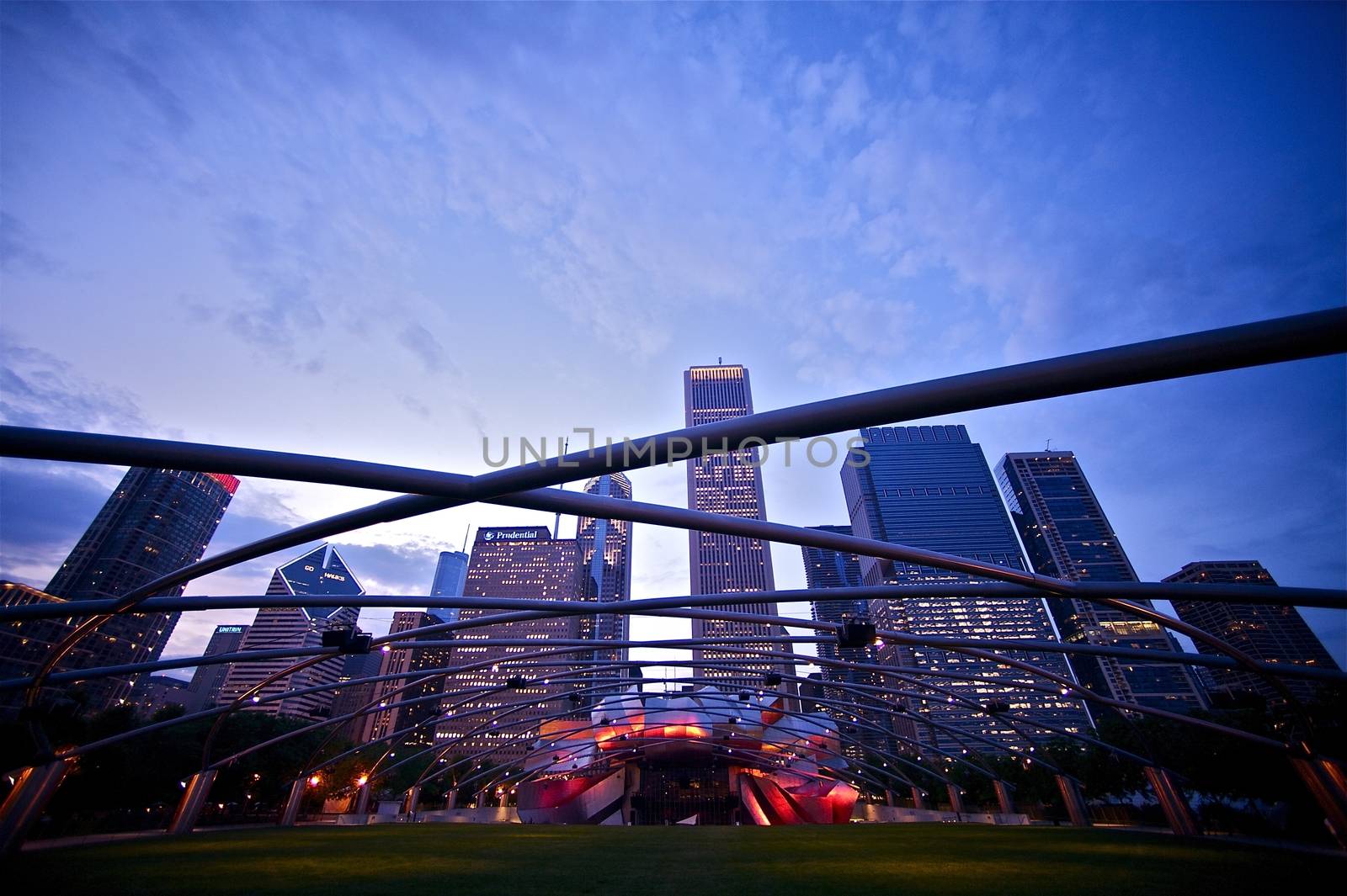 Millennium Park Amphitheater. Millennium Park is a public park located in the Chicago Loop community area of Chicago within Cook County, Illinois, United States
