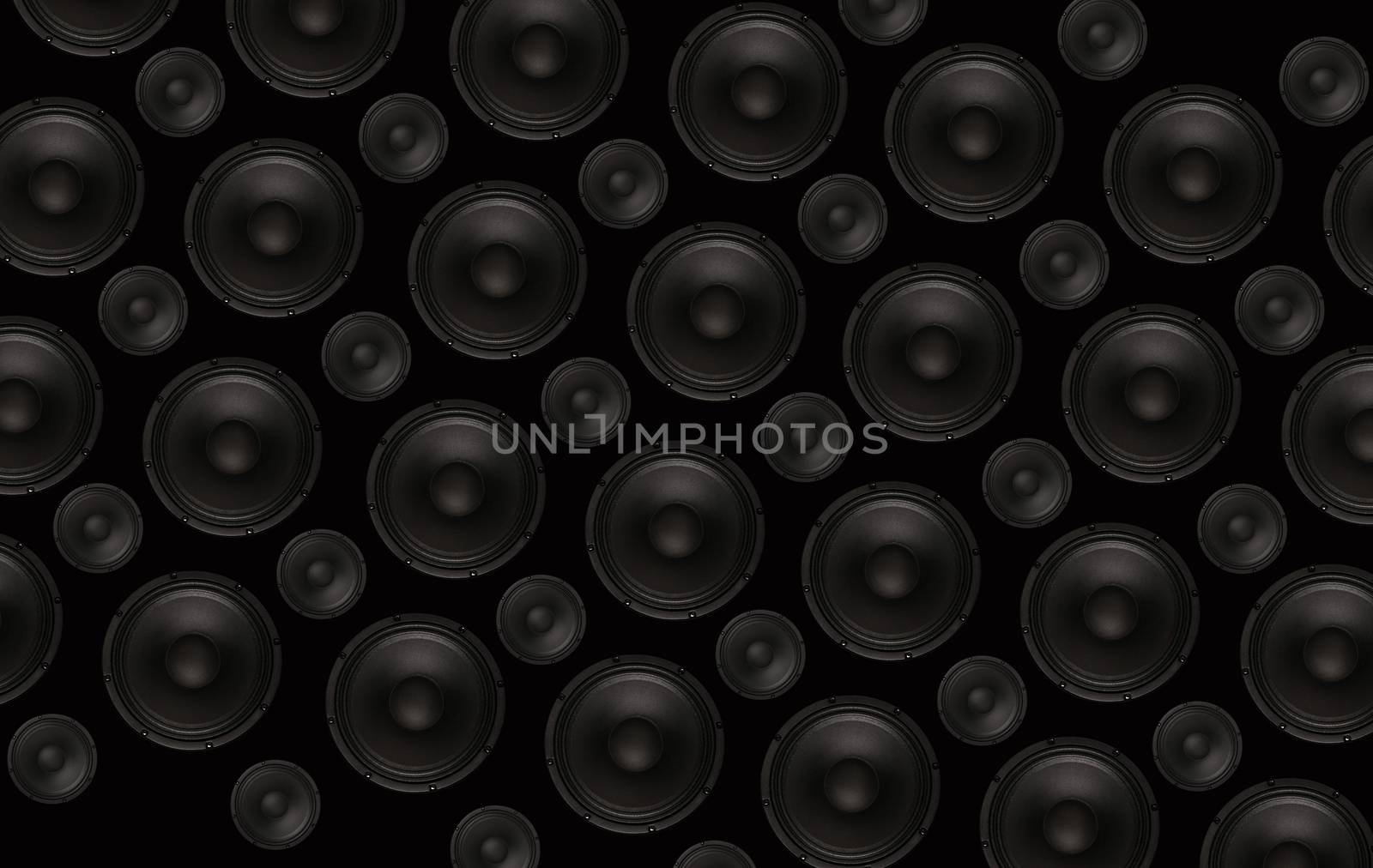 Speakers Background. Black Speakers Wall - Black Background. Music Background.