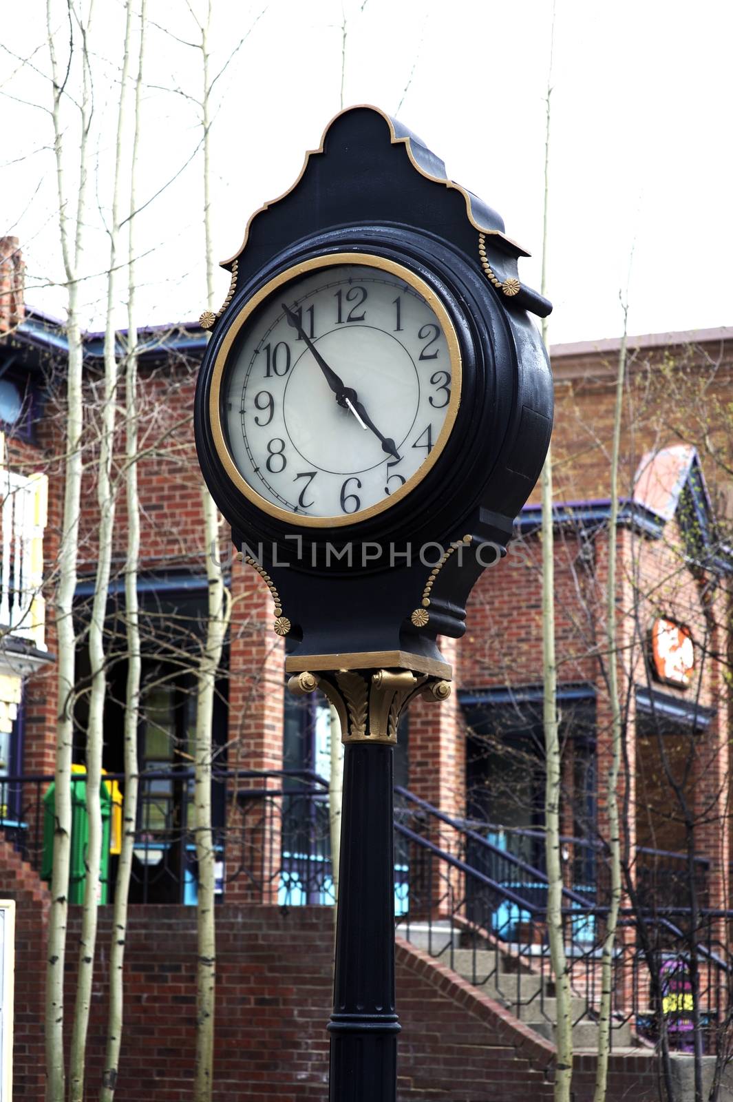 Breckenridge Colorado, USA. Large Public Street Watch. Main Street, Breckenridge, CO. Vertical Photo