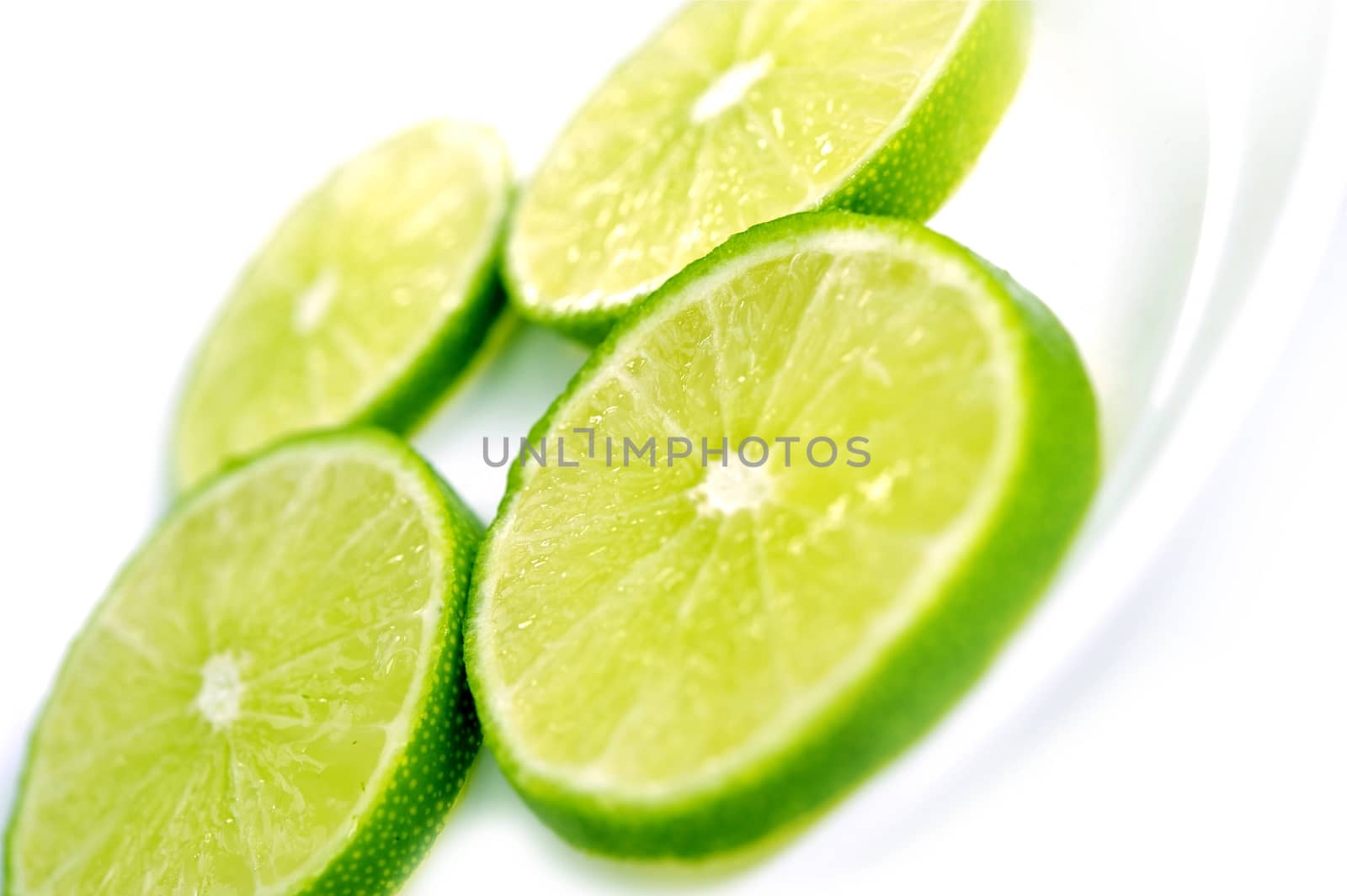 Fresh Limes Isolated on White. Limes Studio Photo