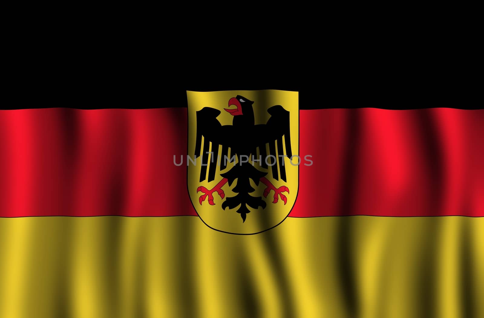 Germany / German National Flag Illustration. German Waving Flag Illustration
