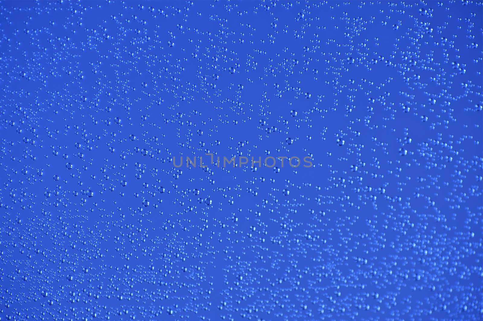 Water Drops - Blue Glass with Small Water Drops. Background